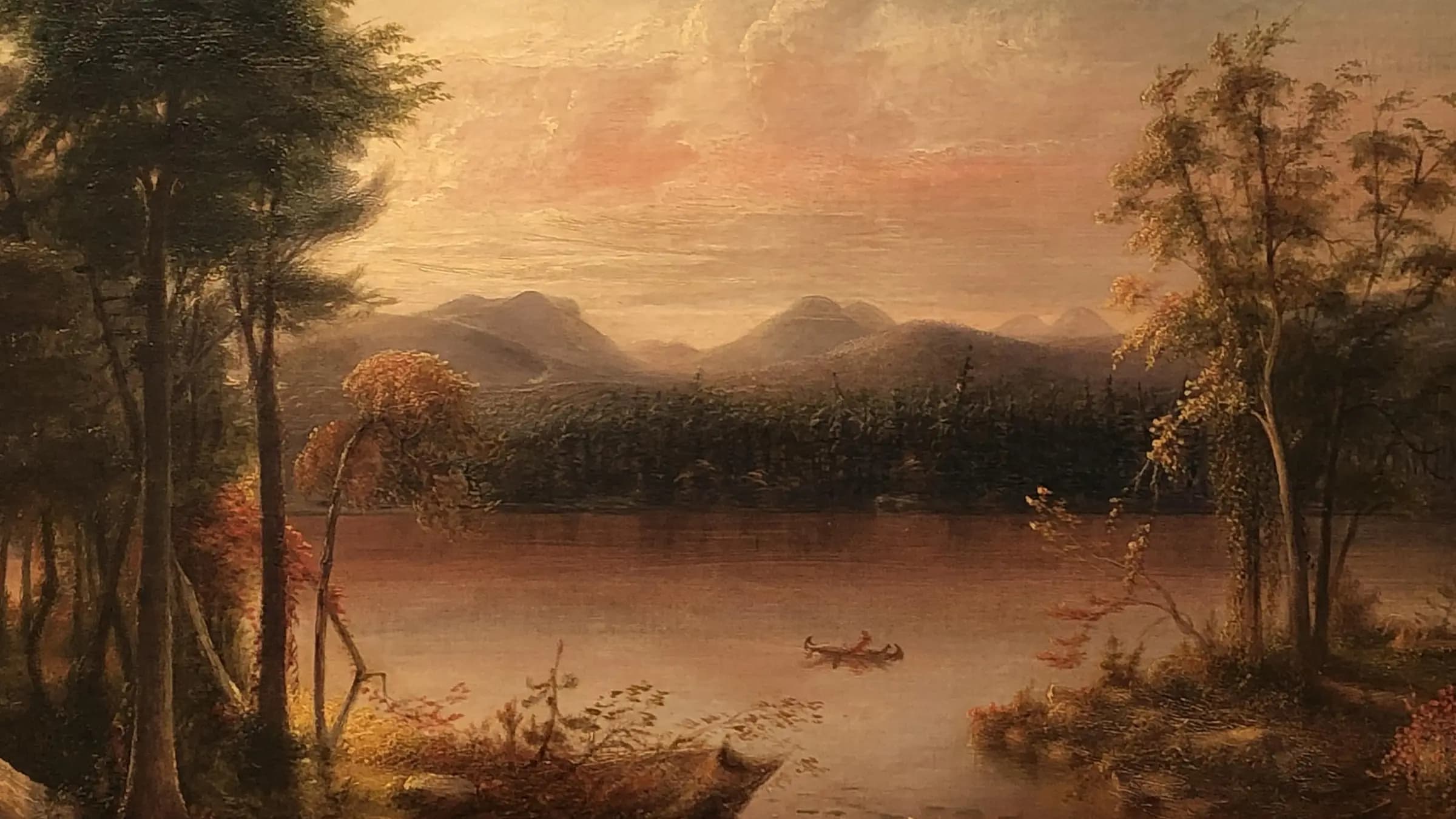 The Canoe, landscape painting by Ralph Albert Blakelock (1880).