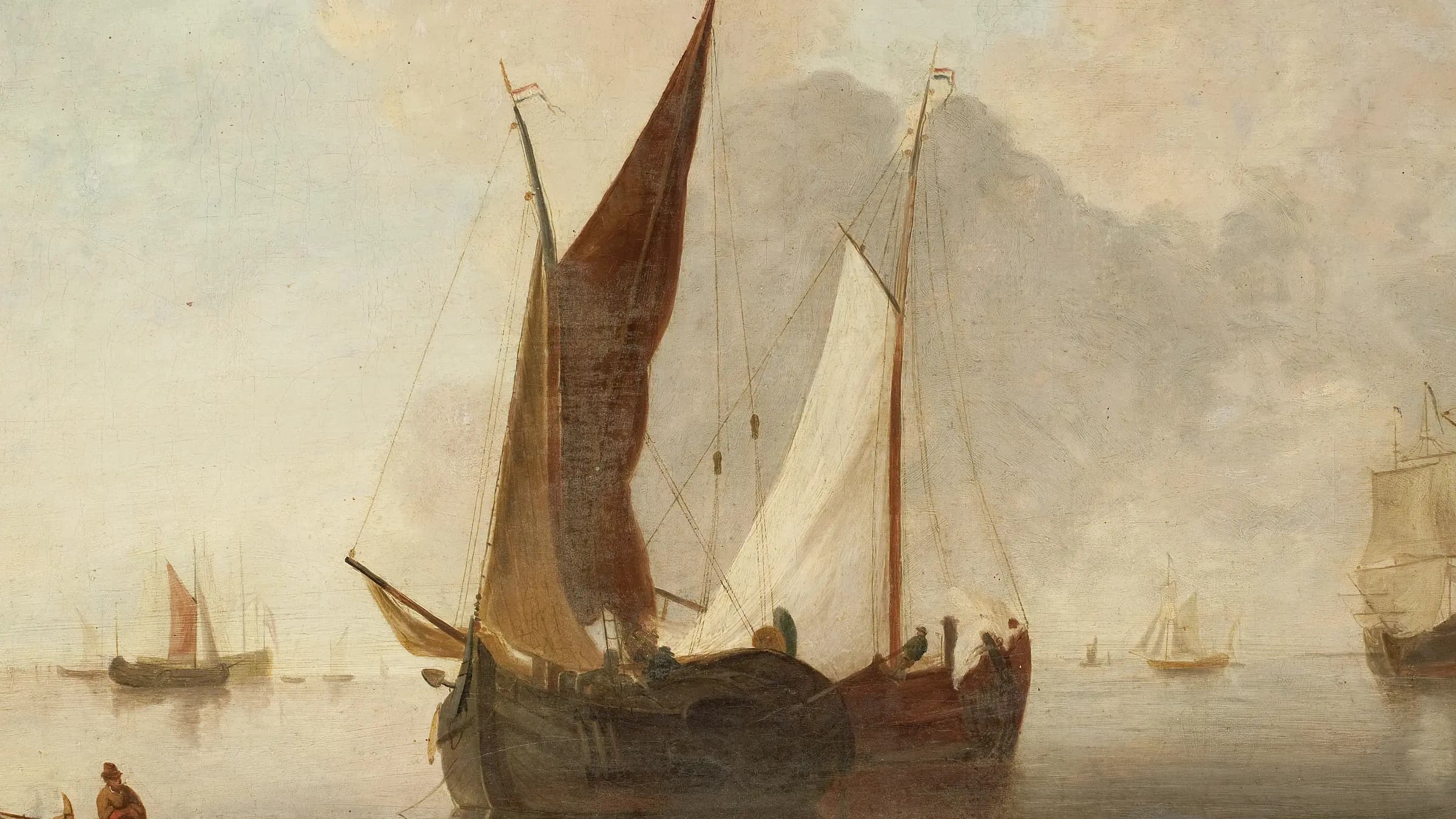 The passing boats, landscape painting by John Sell Cotman.
