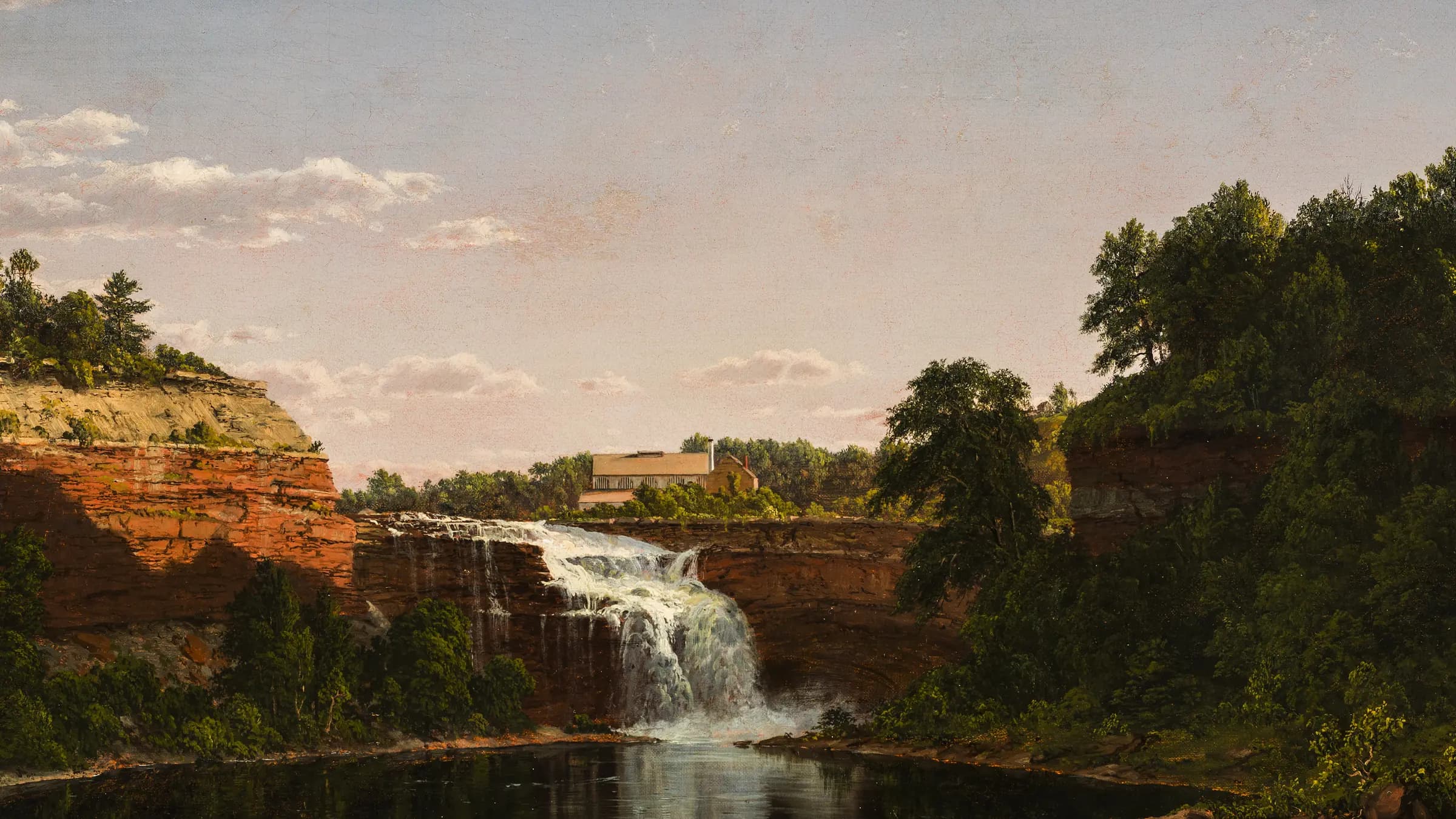 Lower Falls, Rochester, landscape painting by Frederic Edwin Church (1849).