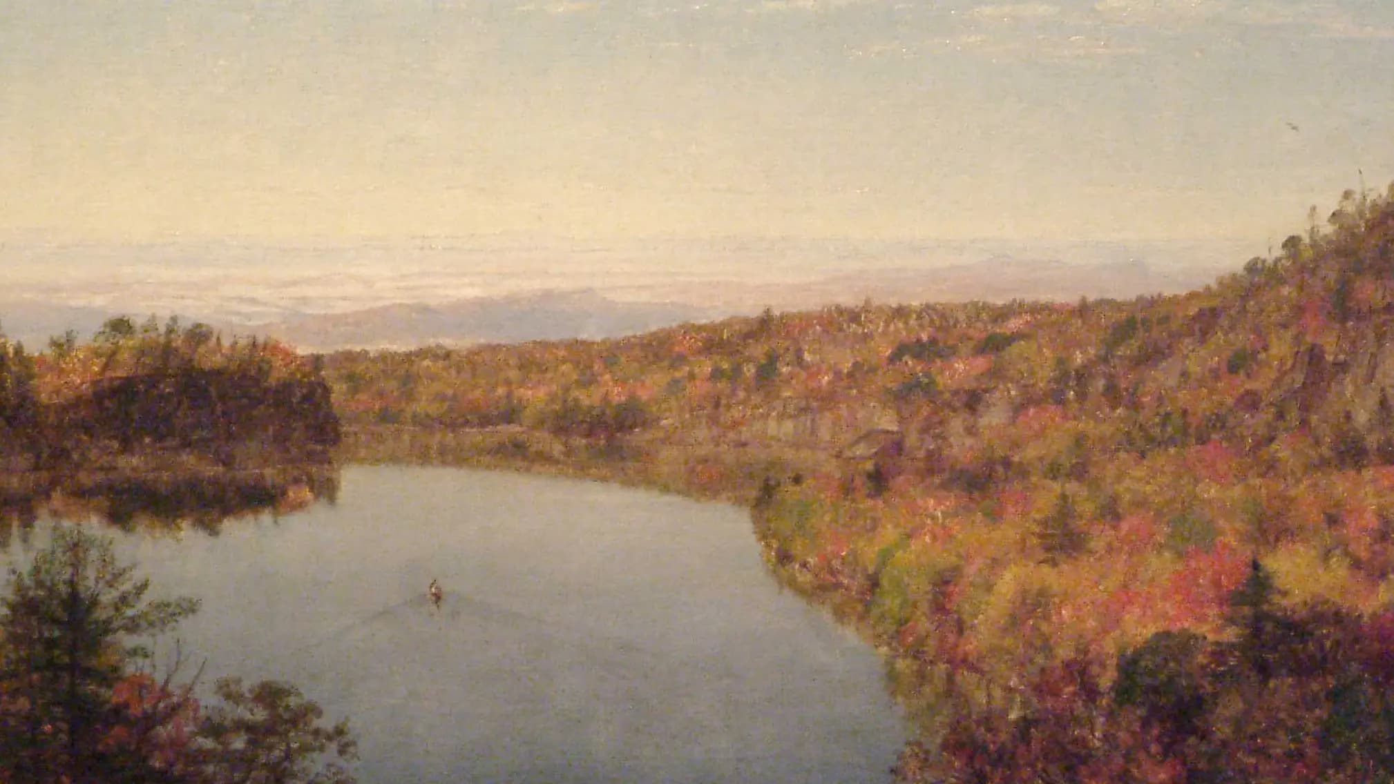 Lake Shawangunk, landscape painting by Worthington Whittredge (1862).