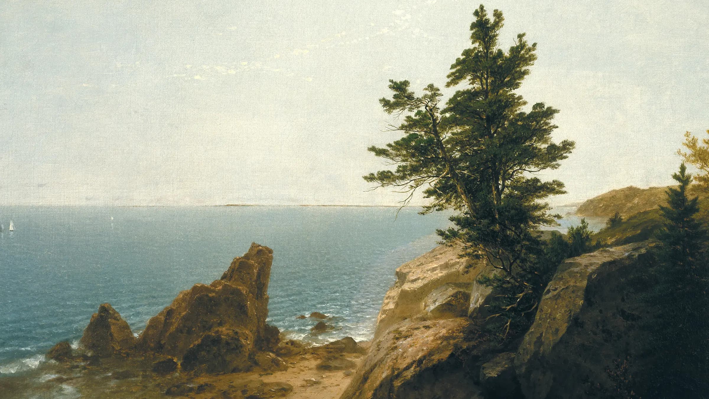 Coast Scene, landscape painting by John Frederick Kensett (1860).