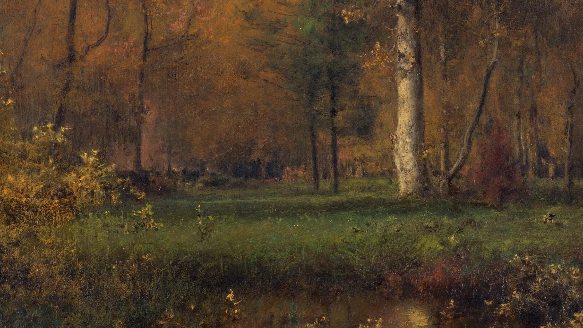 Landscape with Yellow Bush, landscape painting by George Inness (1885).