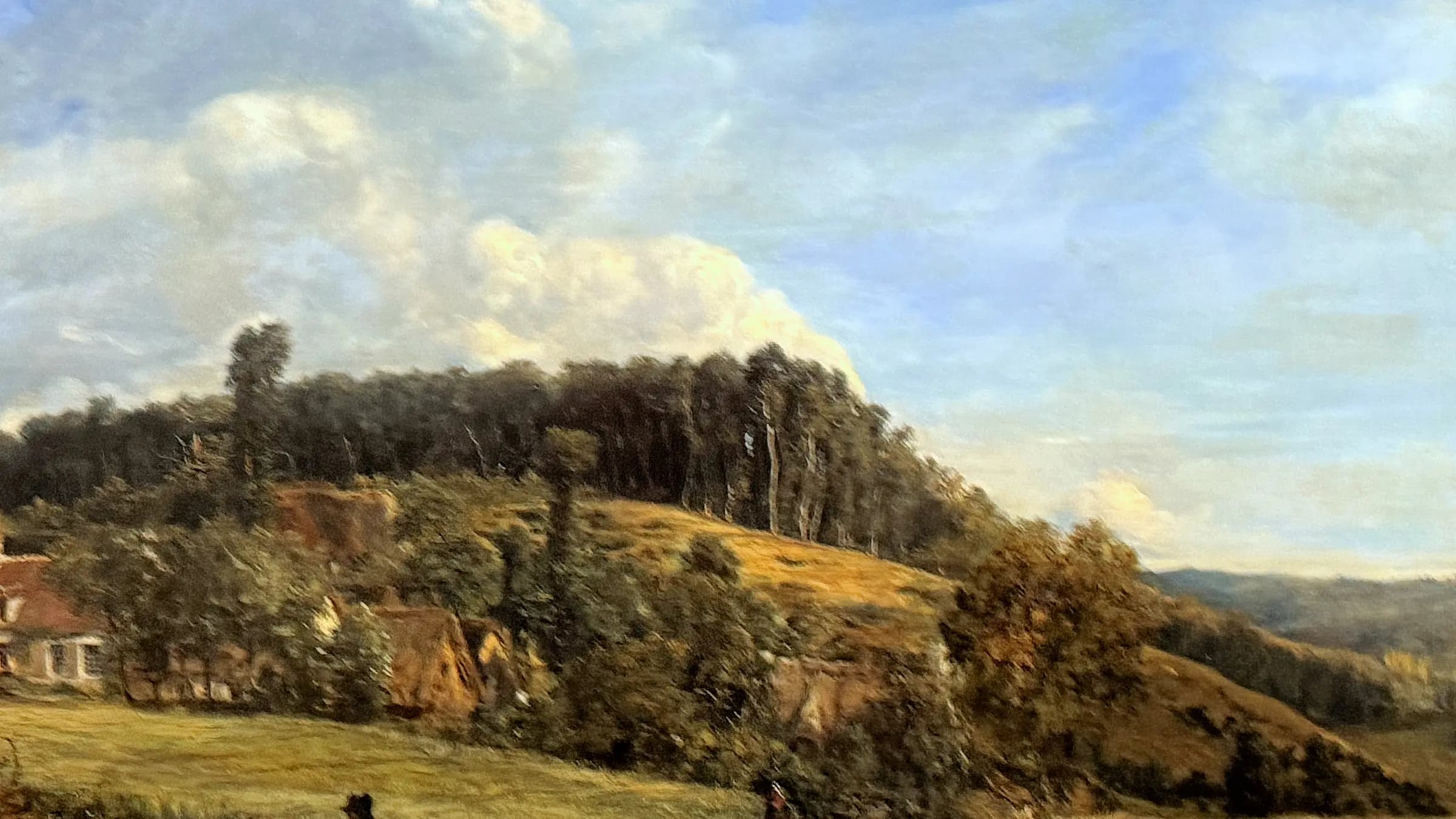 Hamburg, Kunsthalle, Théodore Rousseau, Lichtung beim Dorf Pierrefonds, landscape painting by Théodore Rousseau.
