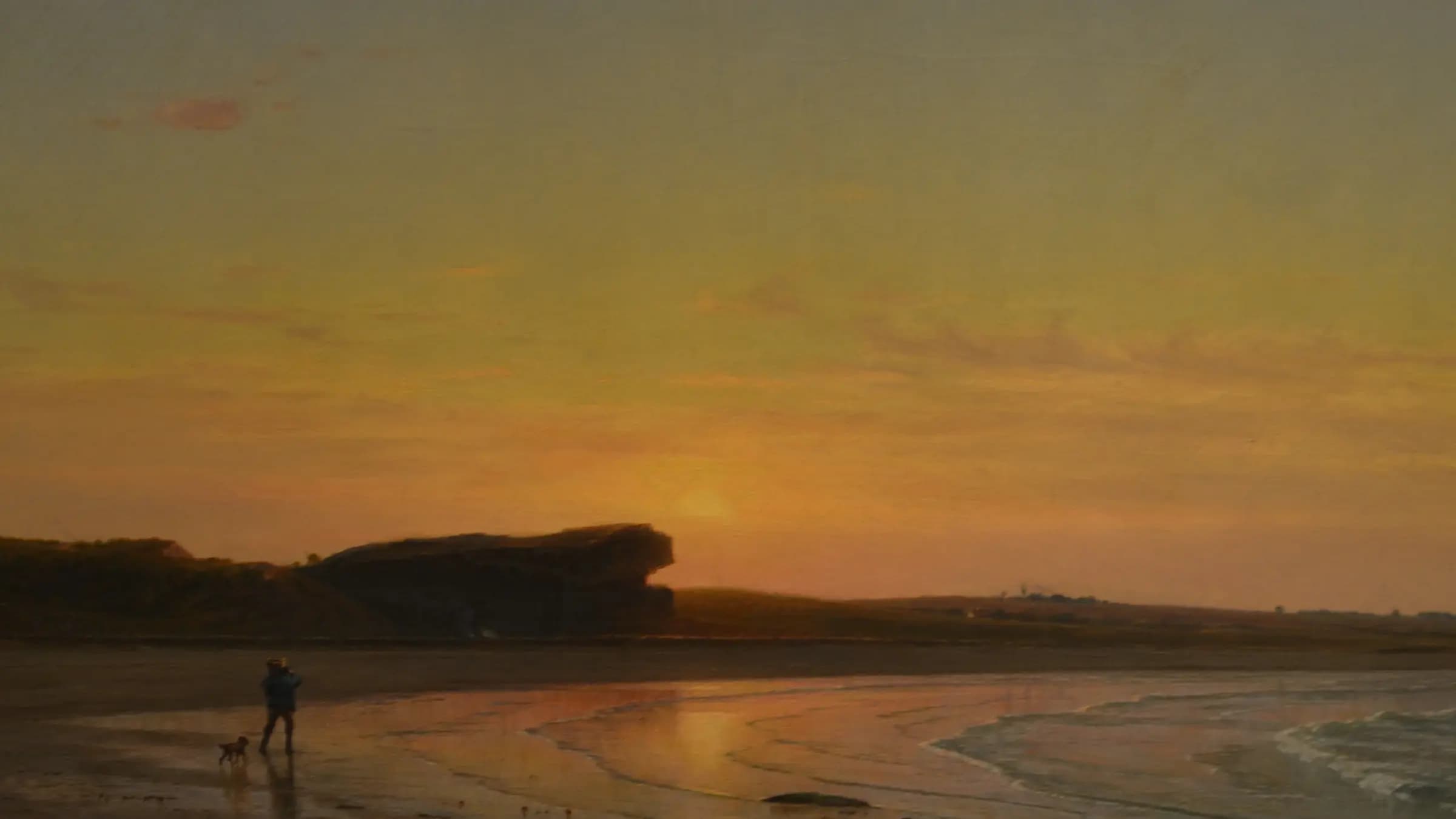 Second Beach, Newport, landscape painting by Worthington Whittredge (1865).
