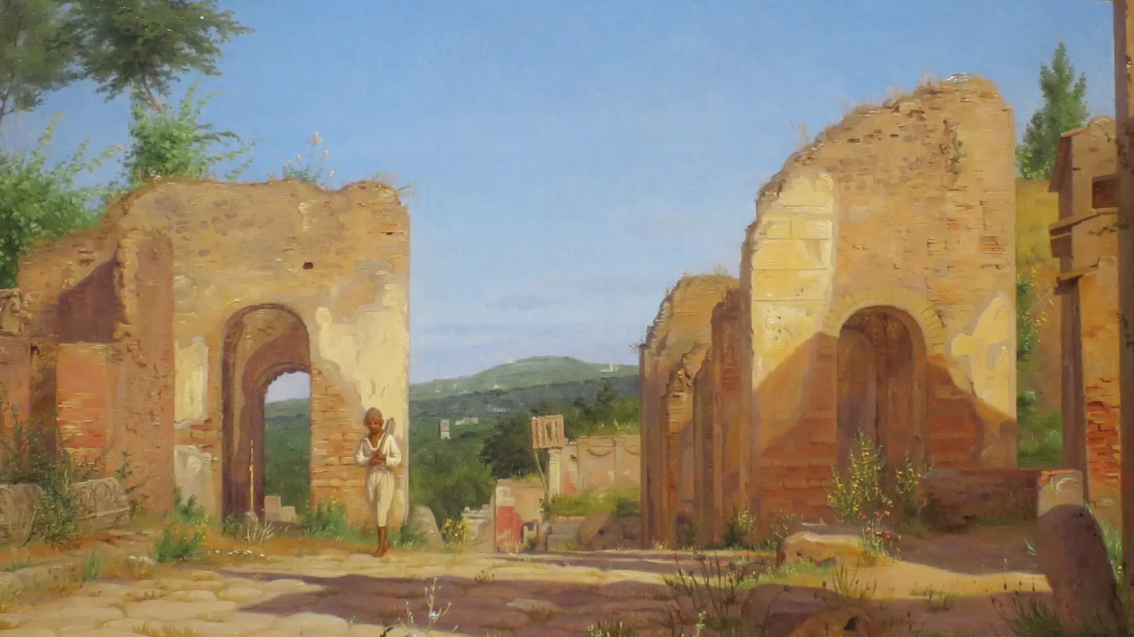 Portalen i Via Sepulcralis i Pompeji Gateway in the Via Sepulcralis in Pompeii., landscape painting by Christen Købke (1846).