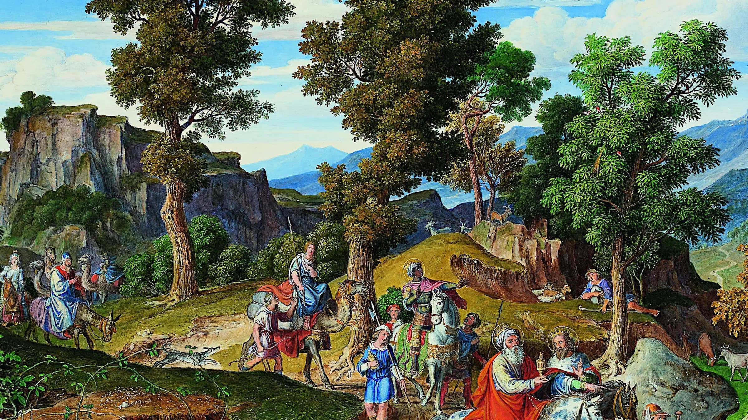 Serpentara Landscape with the Procession of the Magi, landscape painting by Joseph Anton Koch (1820).