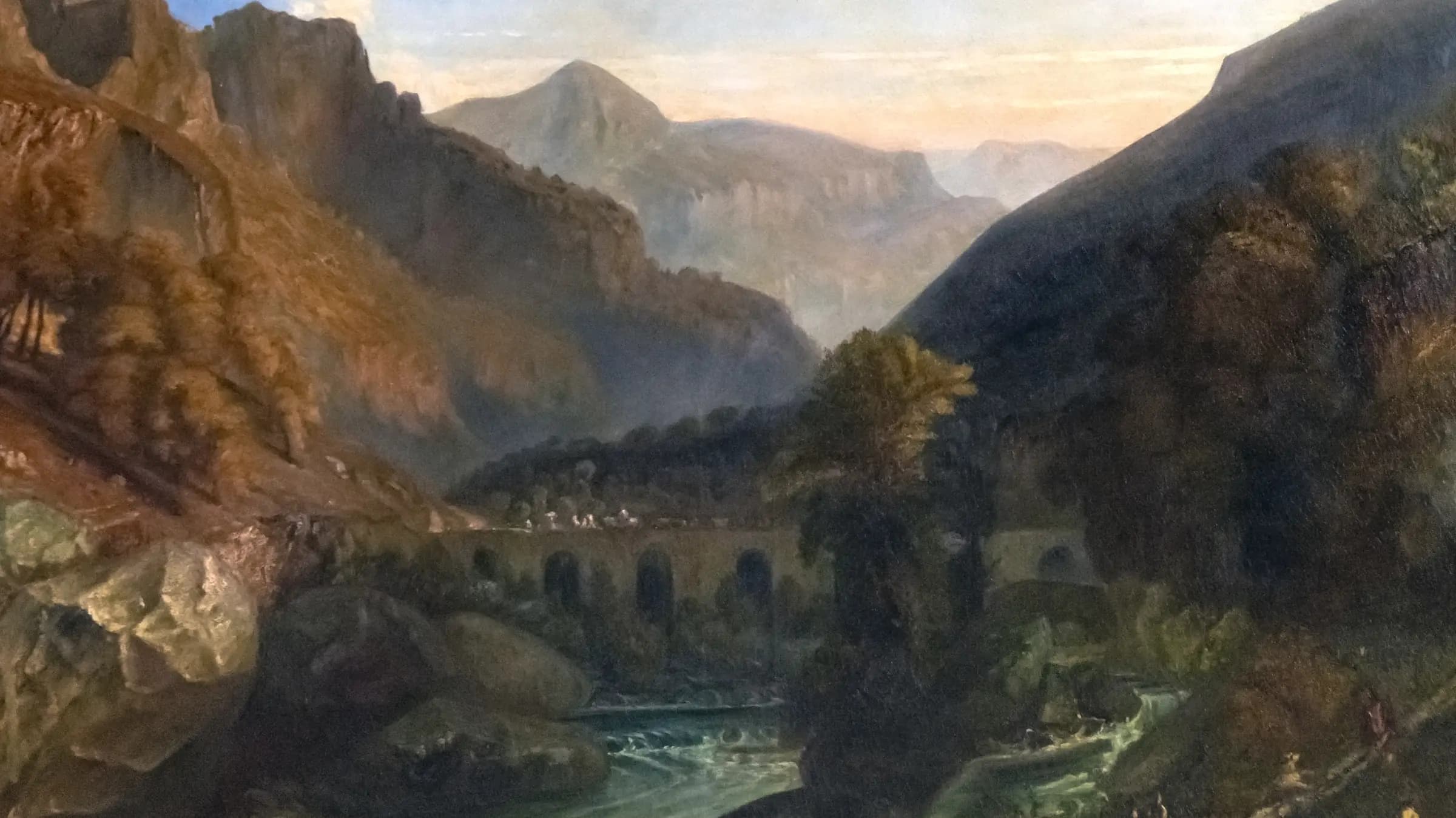 Beaux Arts de Carcassonne - Vue prise aux environs du col de Tende - Paul Huet - Salon de 1849, landscape painting by Paul Huet (1849).