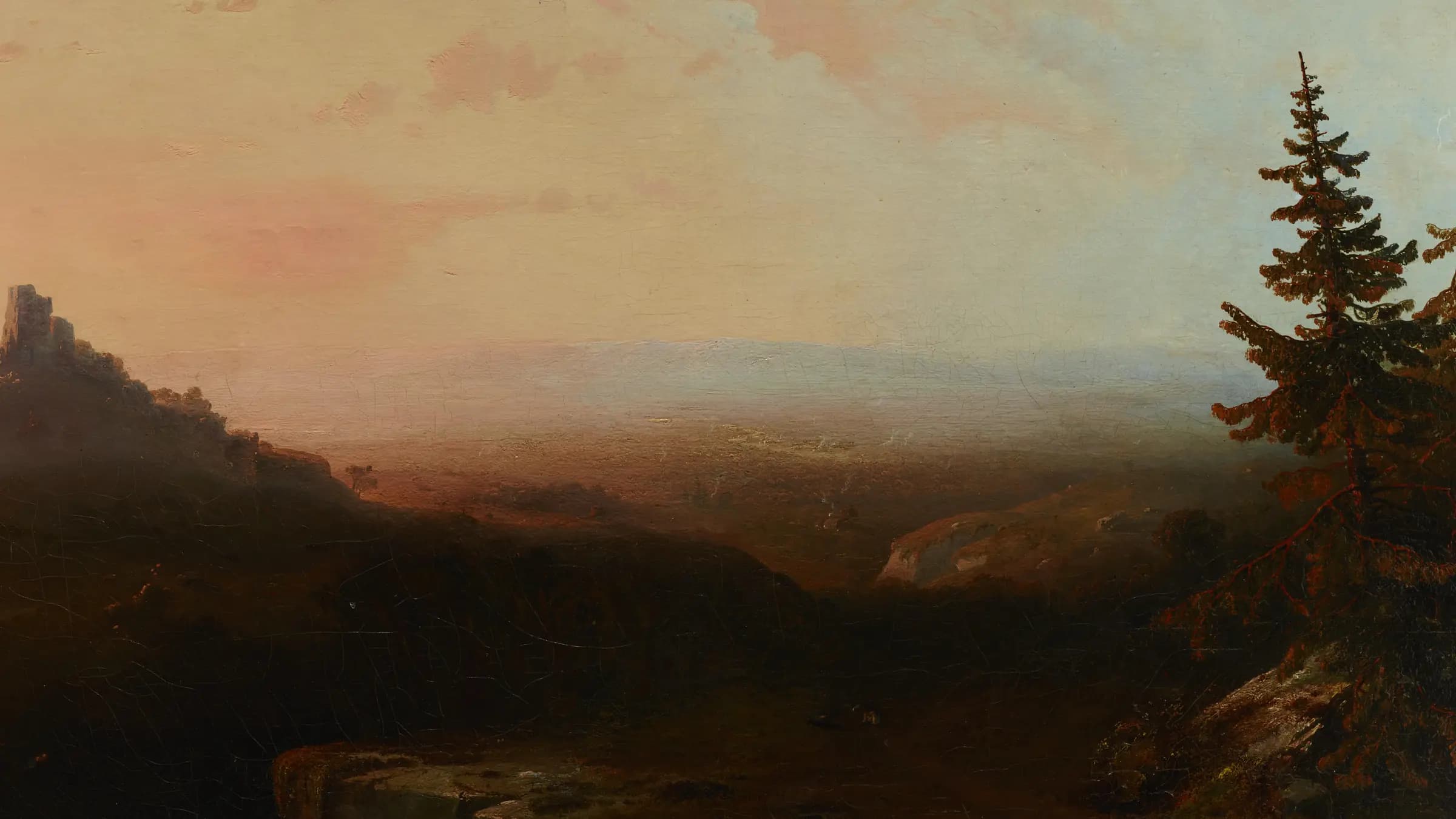 Mountain Scene, landscape painting by Thomas Moran (1865).