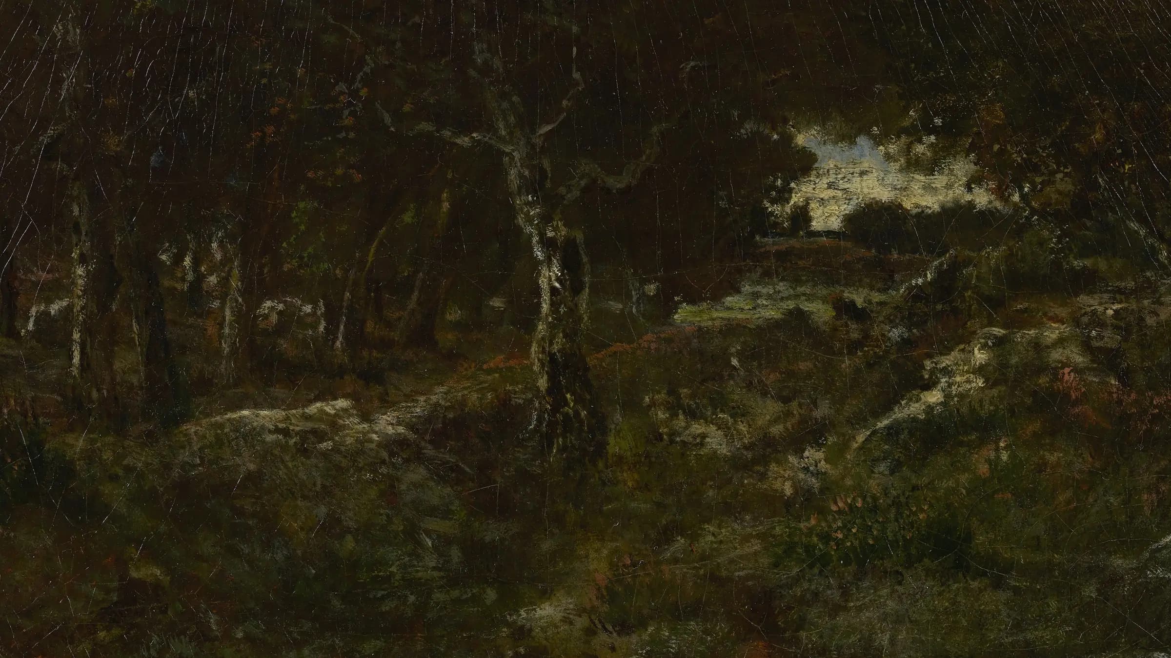 Undergrowth, landscape painting by Théodore Rousseau (1847).
