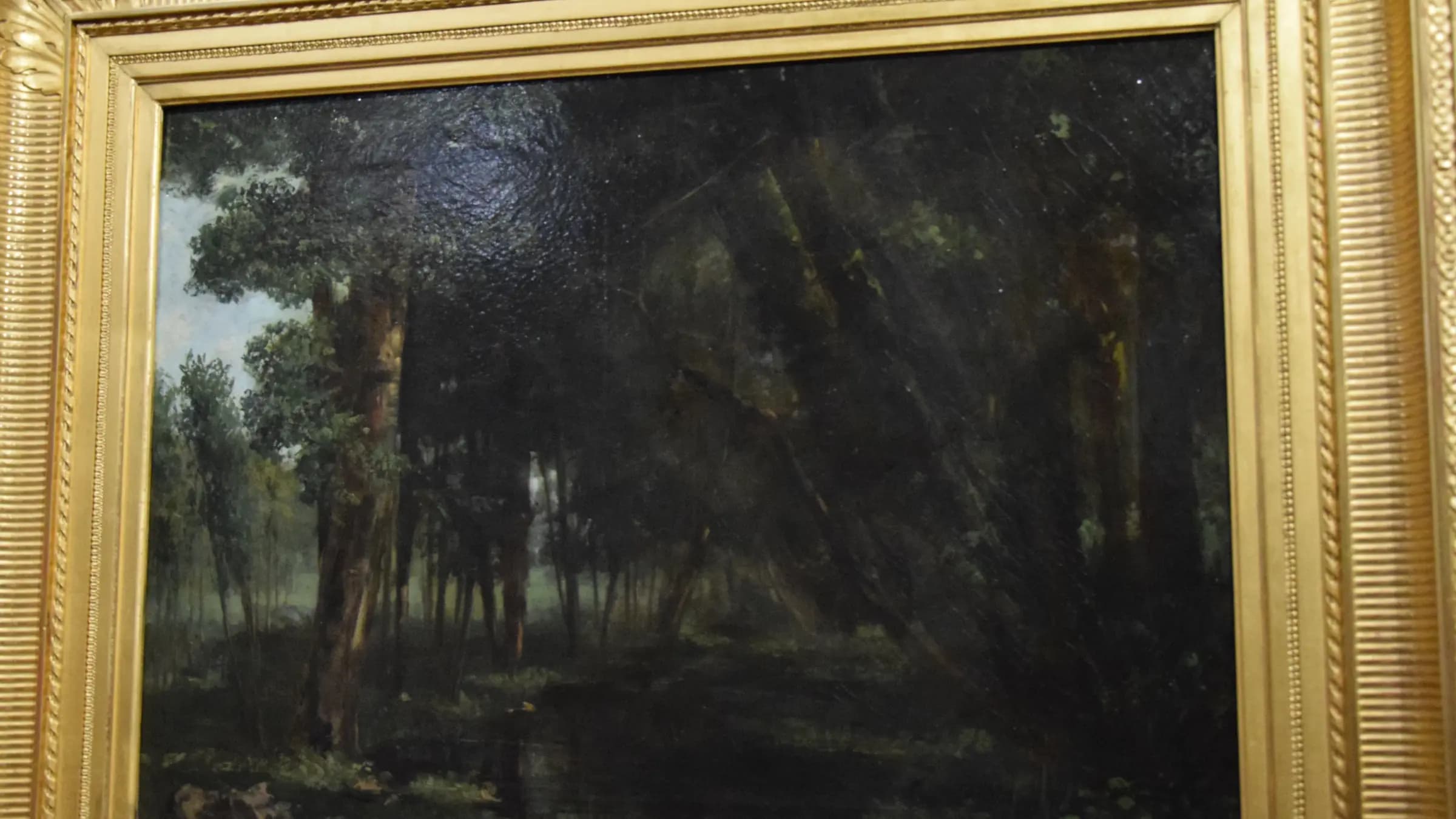 Mdba alencon gustave courbet sous-bois, landscape painting by Gustave Courbet.