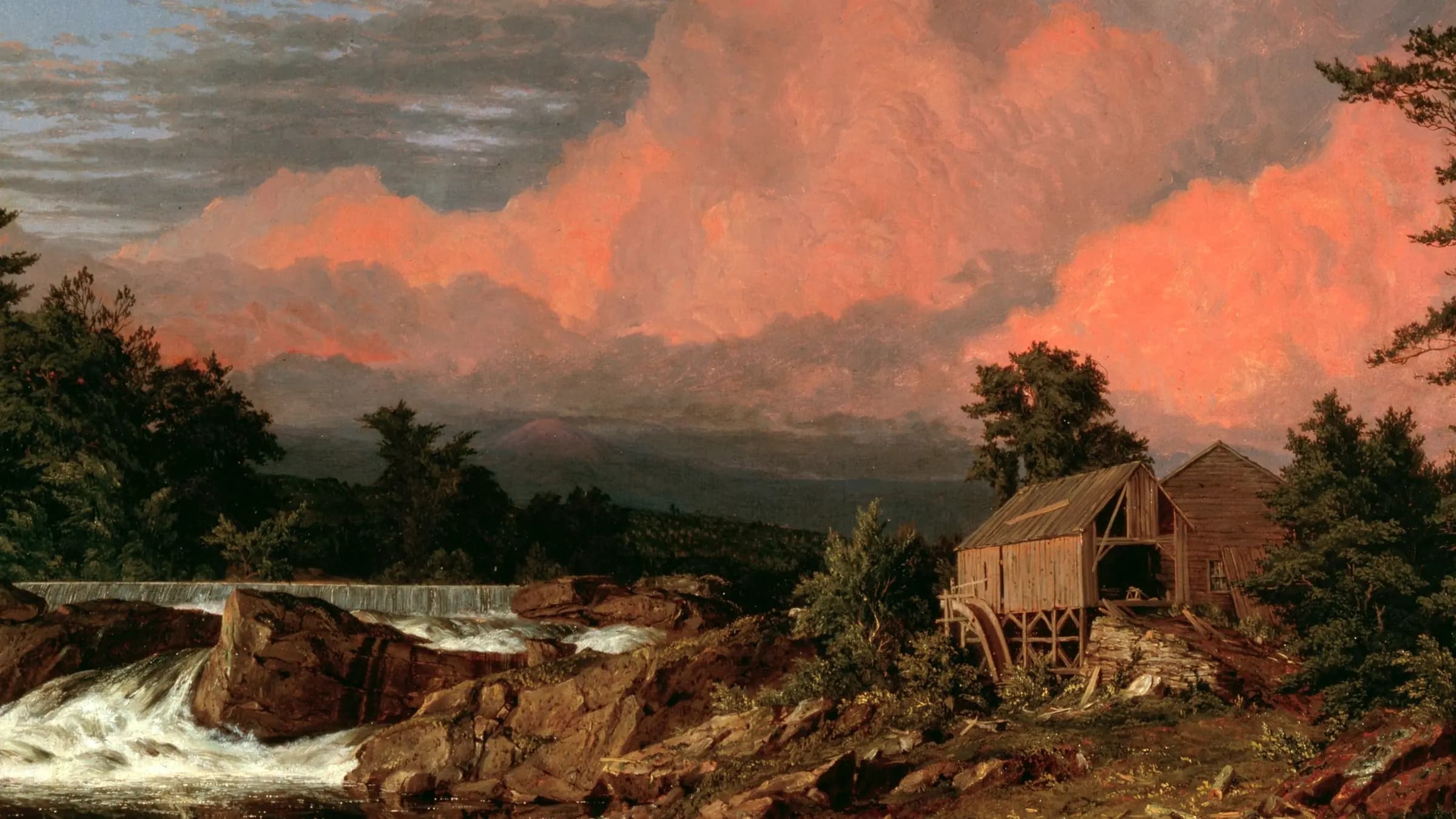 Rutland Falls, Vermont, landscape painting by Frederic Edwin Church (1848).