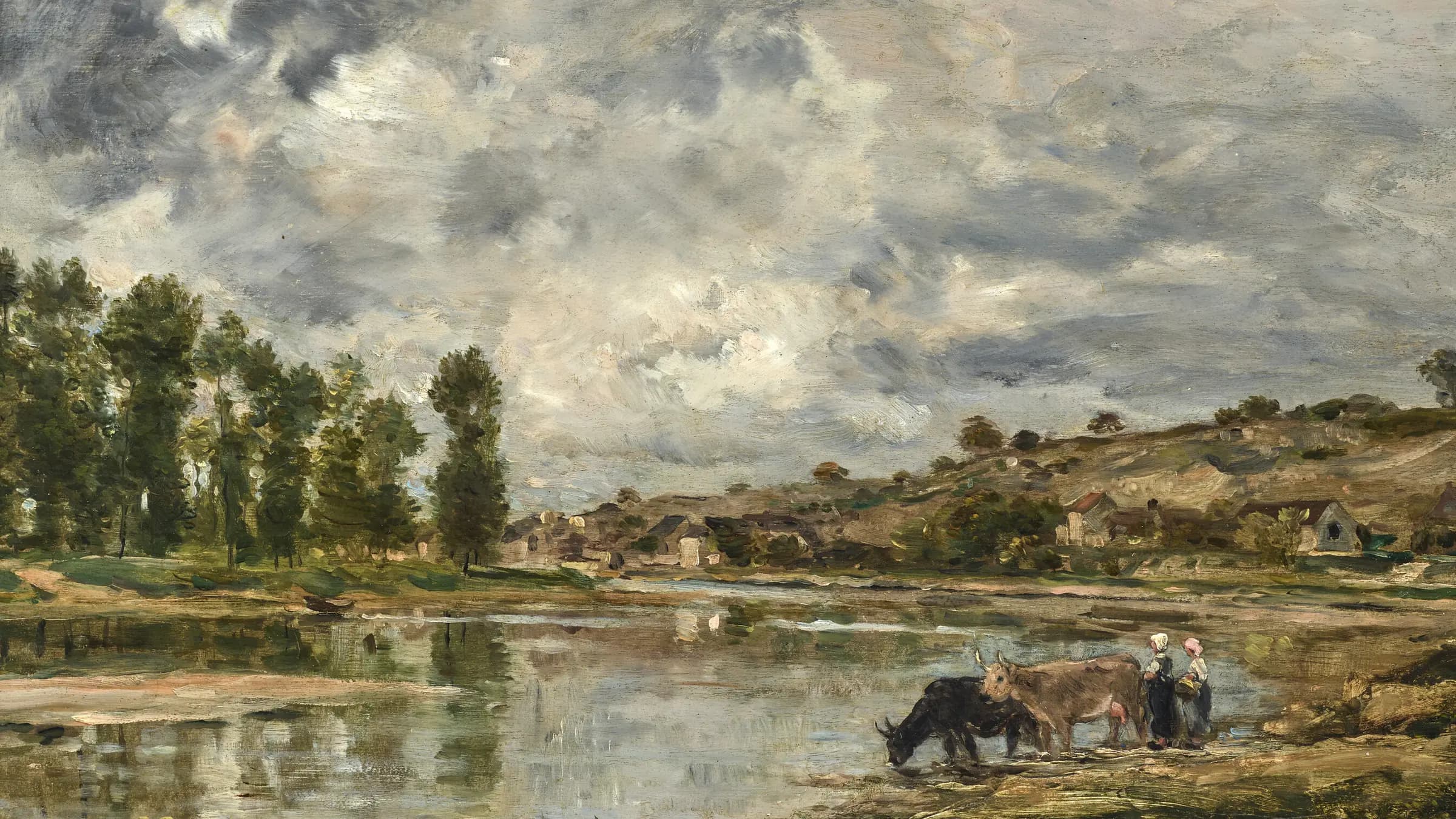 Les bords de la Loire près de Nantes, landscape painting by Charles-François Daubigny.