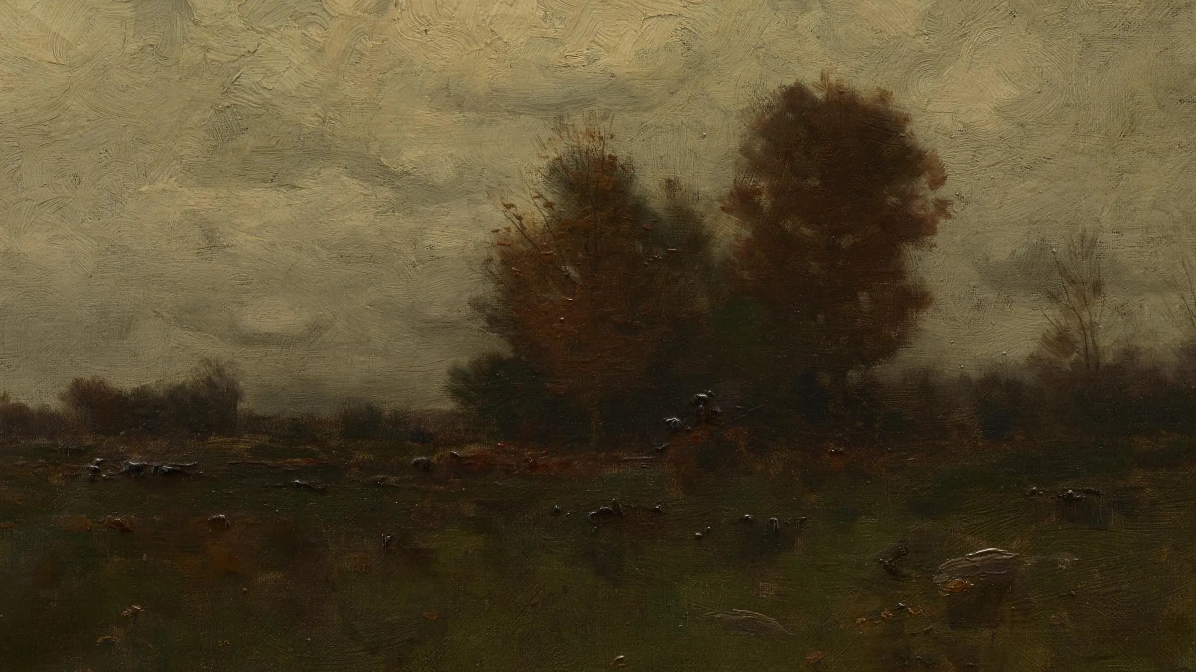 Autumn in Arkville, landscape painting by Alexander Helwig Wyant.