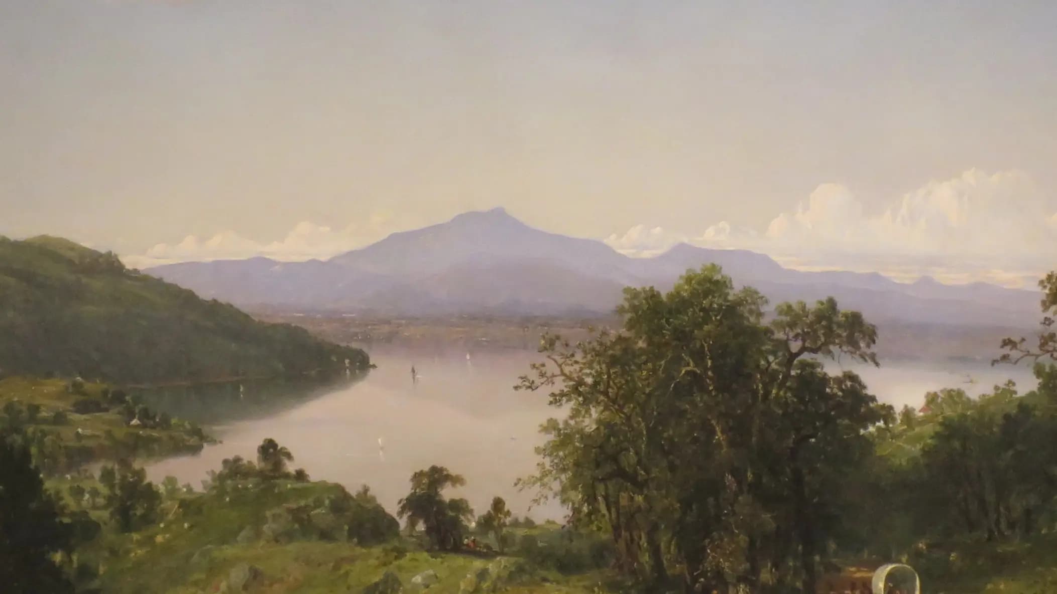 Camel's Hump from the Western Shore of Lake Champlain, landscape painting by John Frederick Kensett (1852).