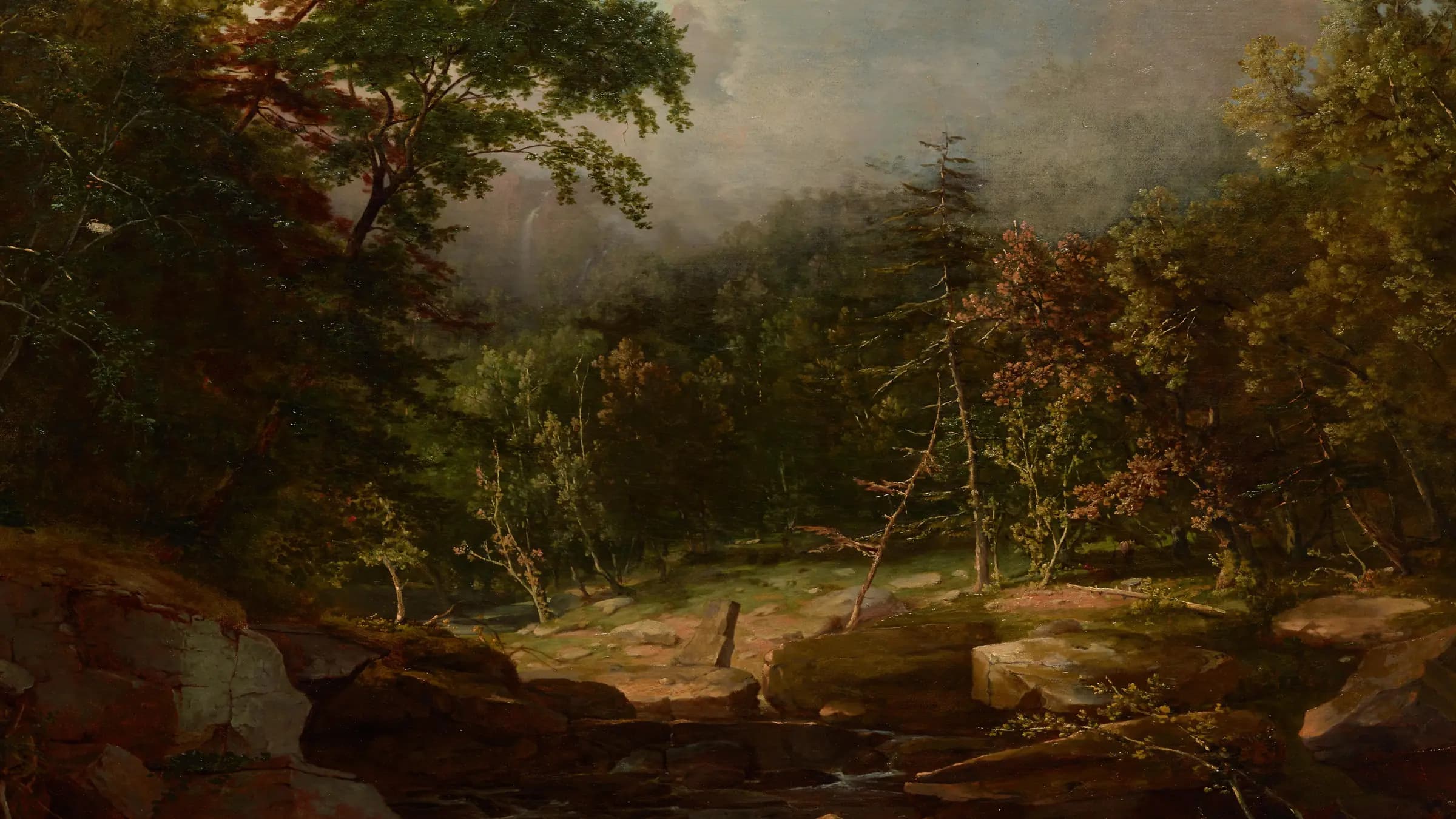 Stream in the Mountains, landscape painting by George Inness (1850).