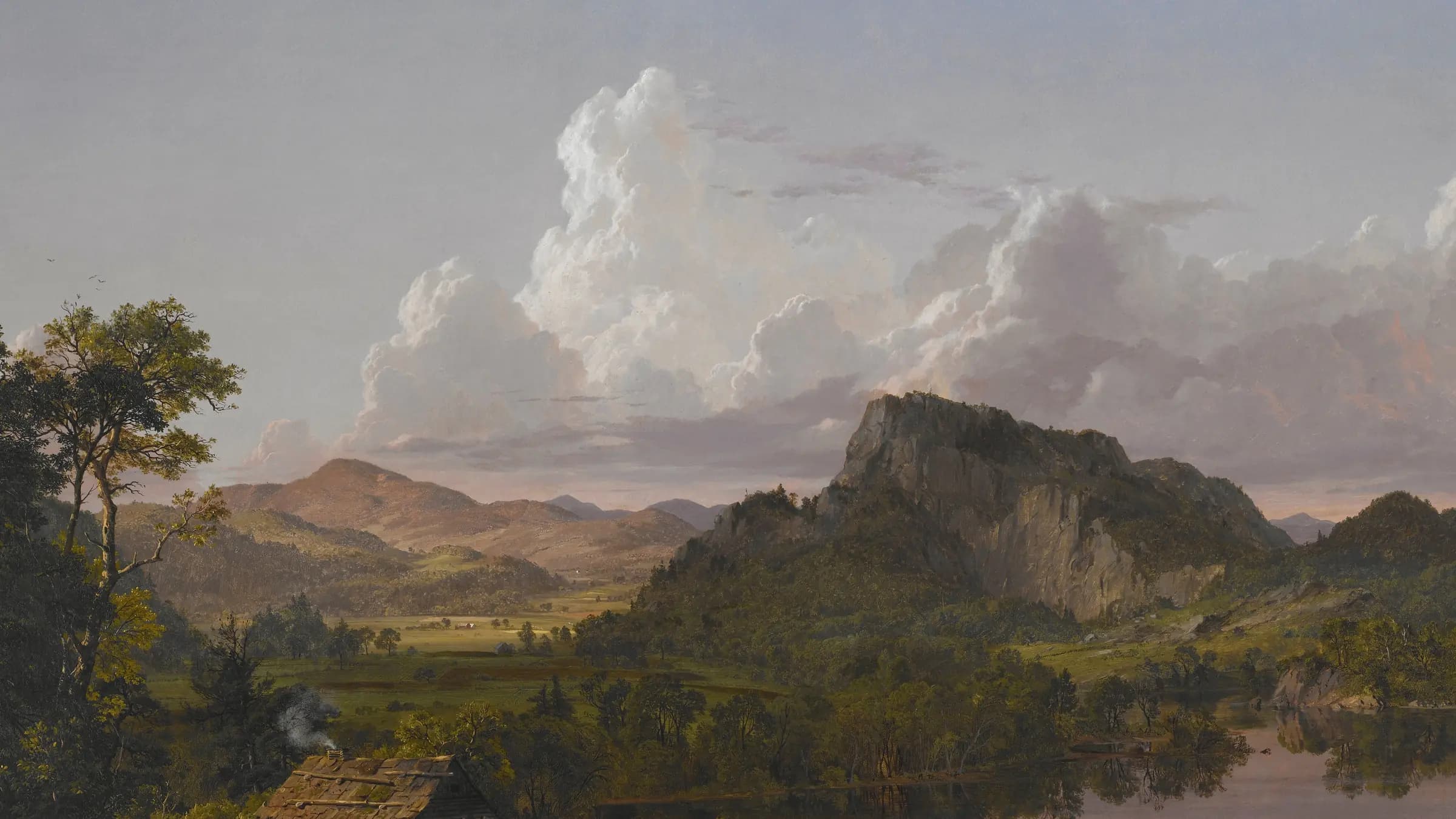 Home by the Lake, landscape painting by Frederic Edwin Church (1852).