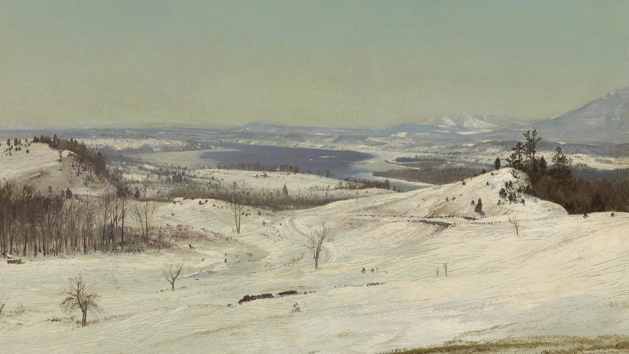 View from Olana in the Snow, landscape painting by Frederic Edwin Church (1873).