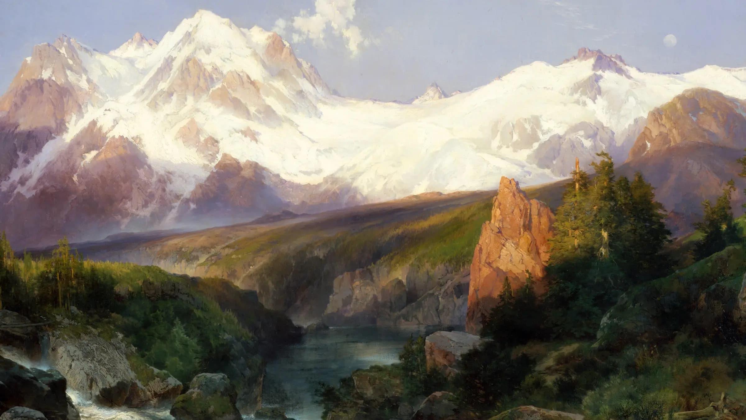 The Teton Range, landscape painting by Thomas Moran (1897).
