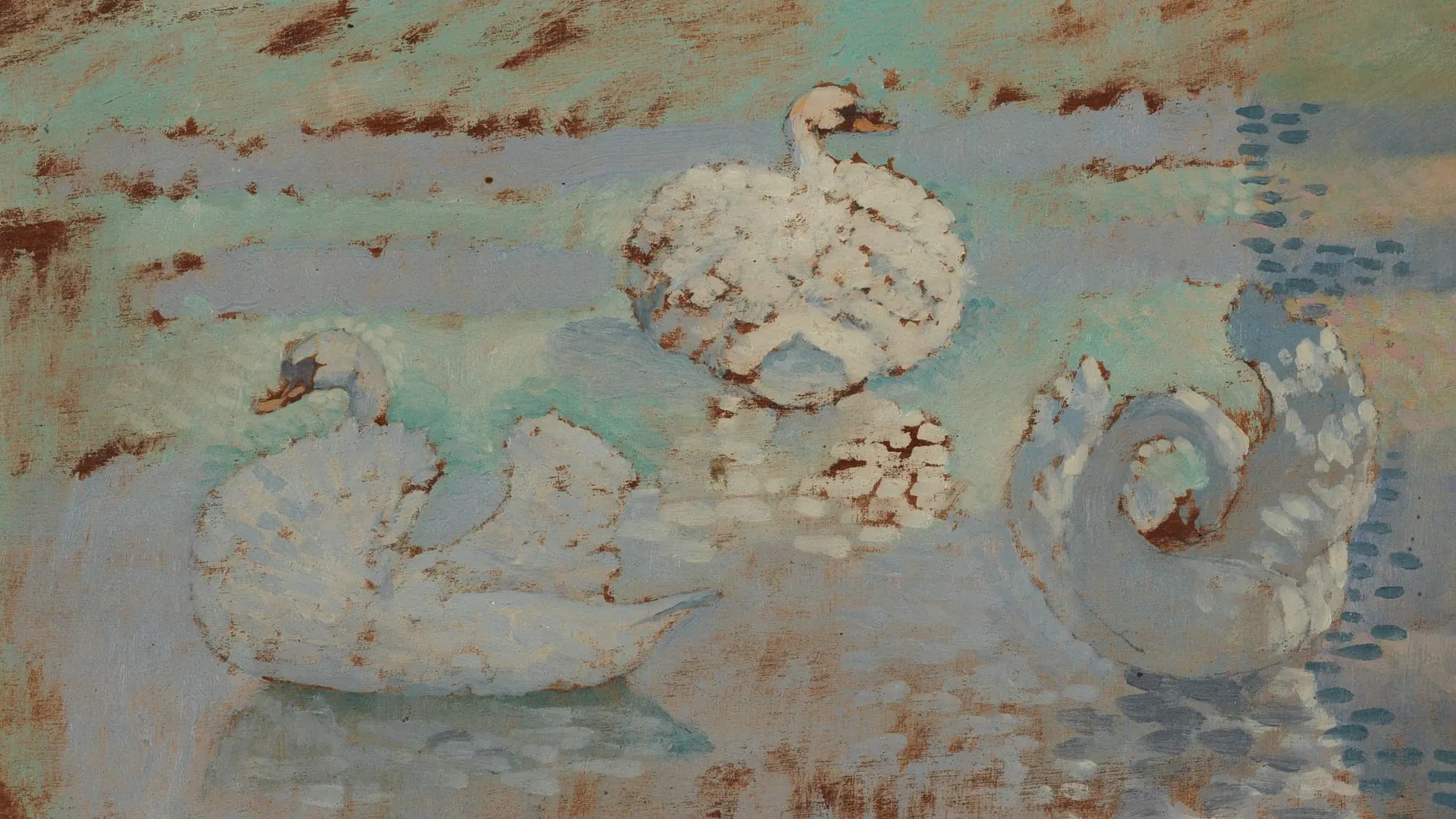 Three Swans, landscape painting by Henri-Edmond Cross (1899).