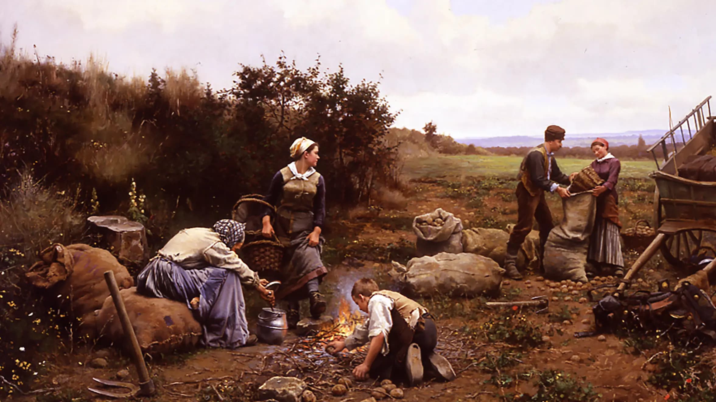 Noonday Meal, landscape painting by John Frederick Kensett.