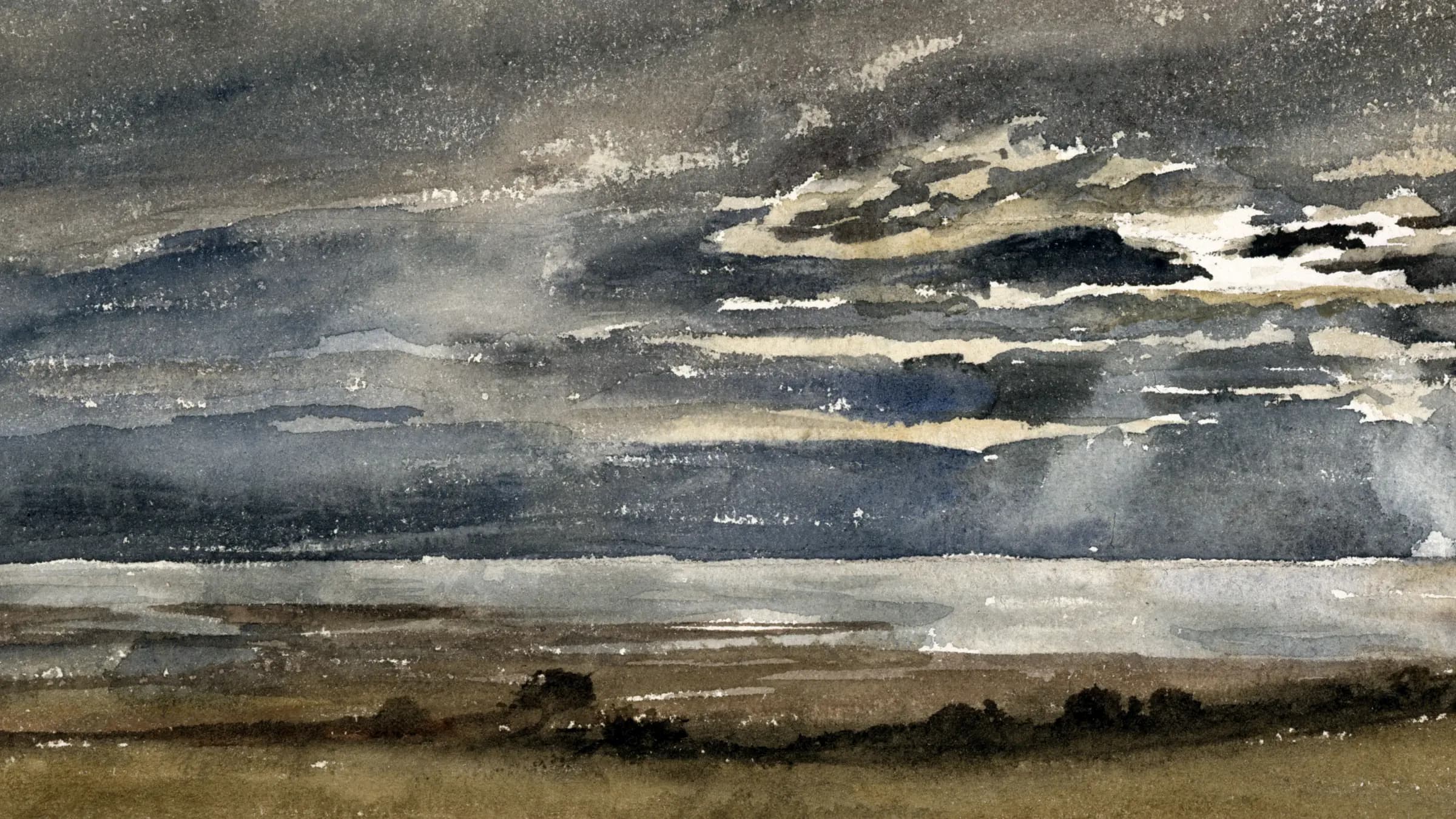 Soleil couchant, PPD4456, landscape painting by Paul Huet.