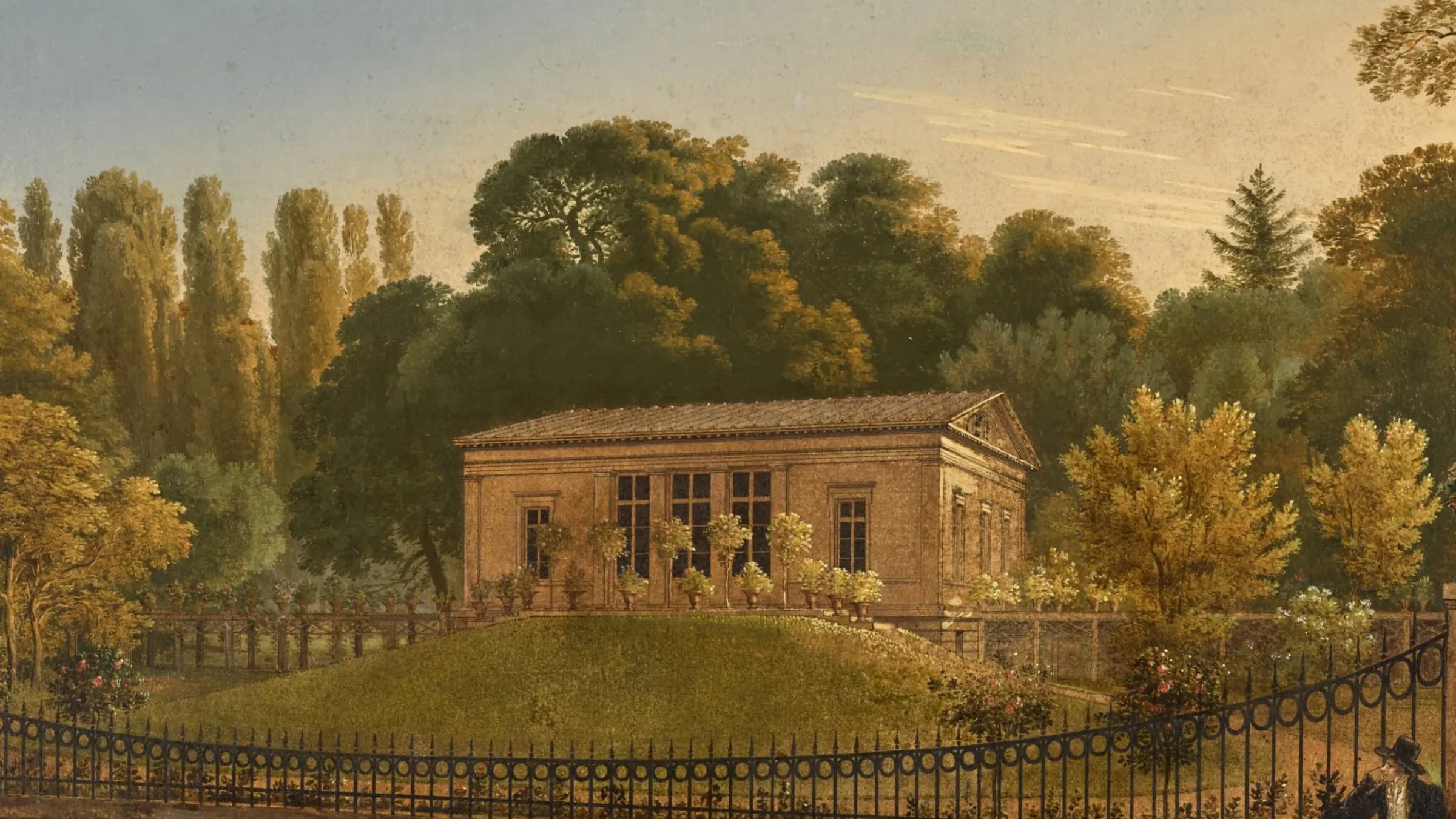 Das Gabain-Sommerhaus The Gabain Summerhouse, landscape painting by Karl Friedrich Schinkel (1820).