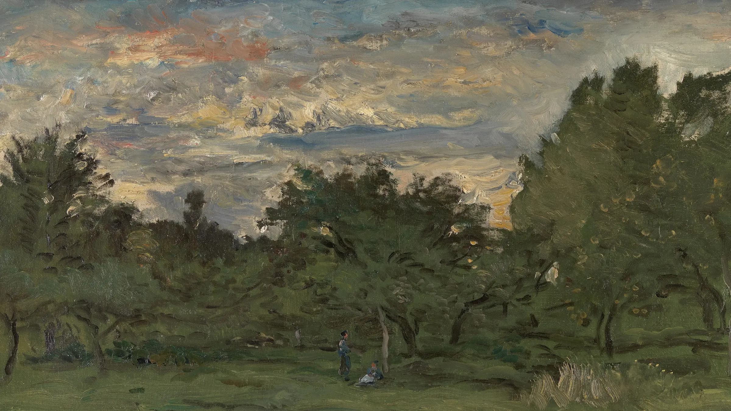 Orchard at Night, landscape painting by Charles-François Daubigny.