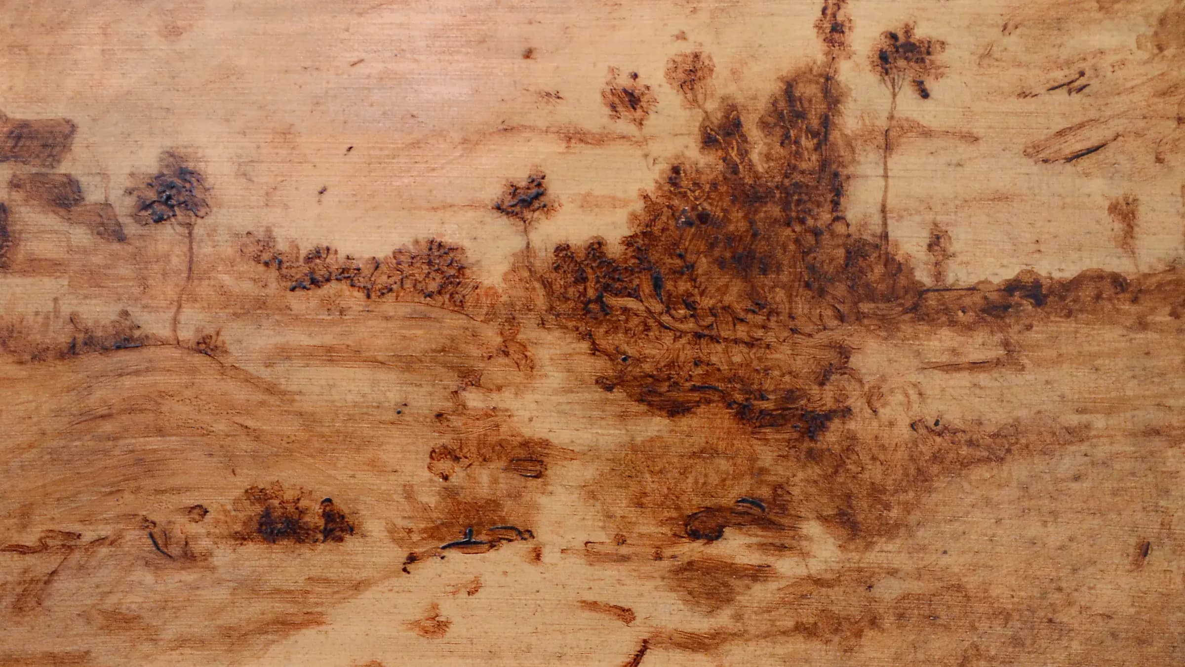 Esquisse de paysage, landscape painting by Théodore Rousseau (1830).