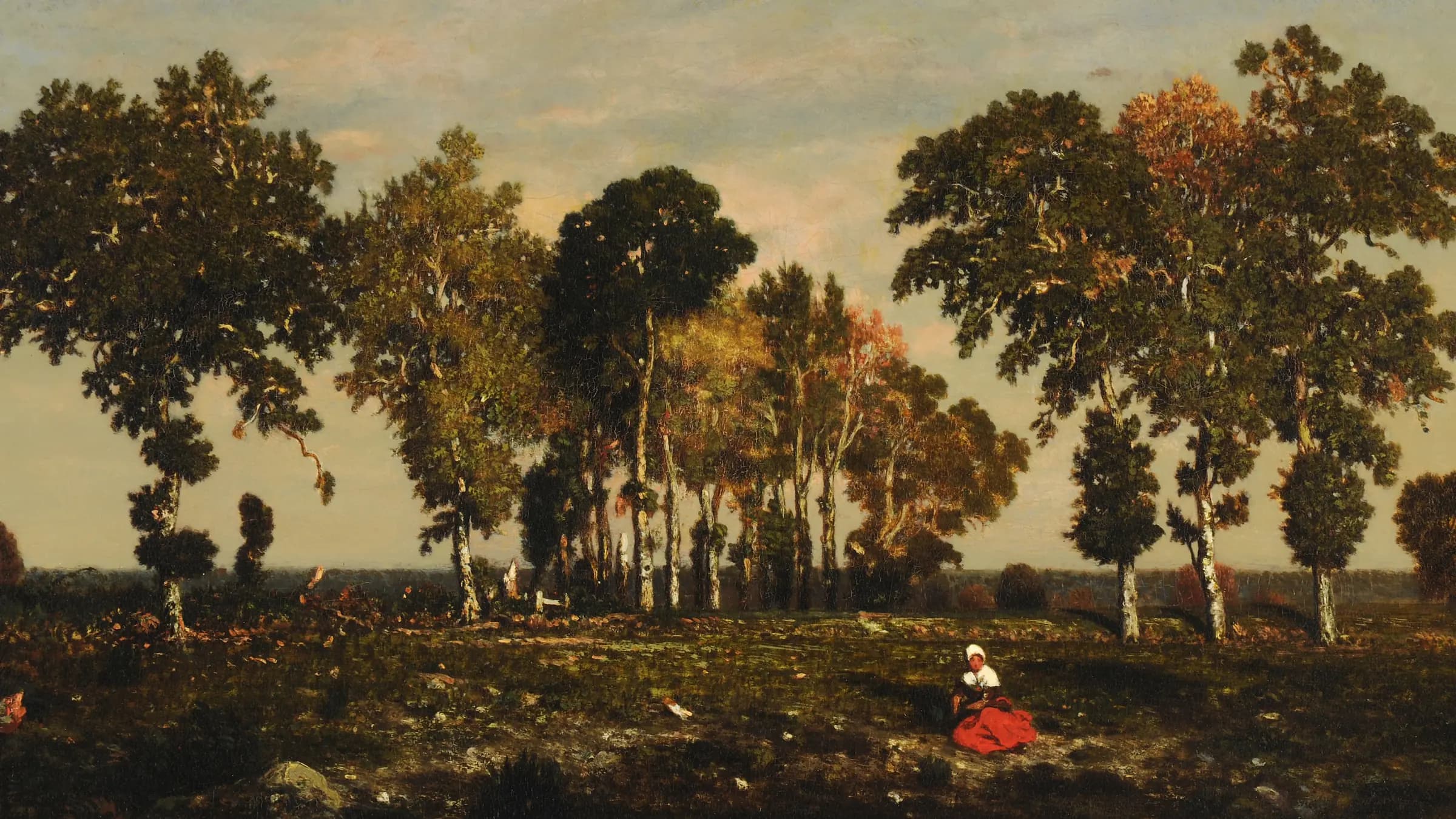 La Mare, landscape painting by Théodore Rousseau (1842).