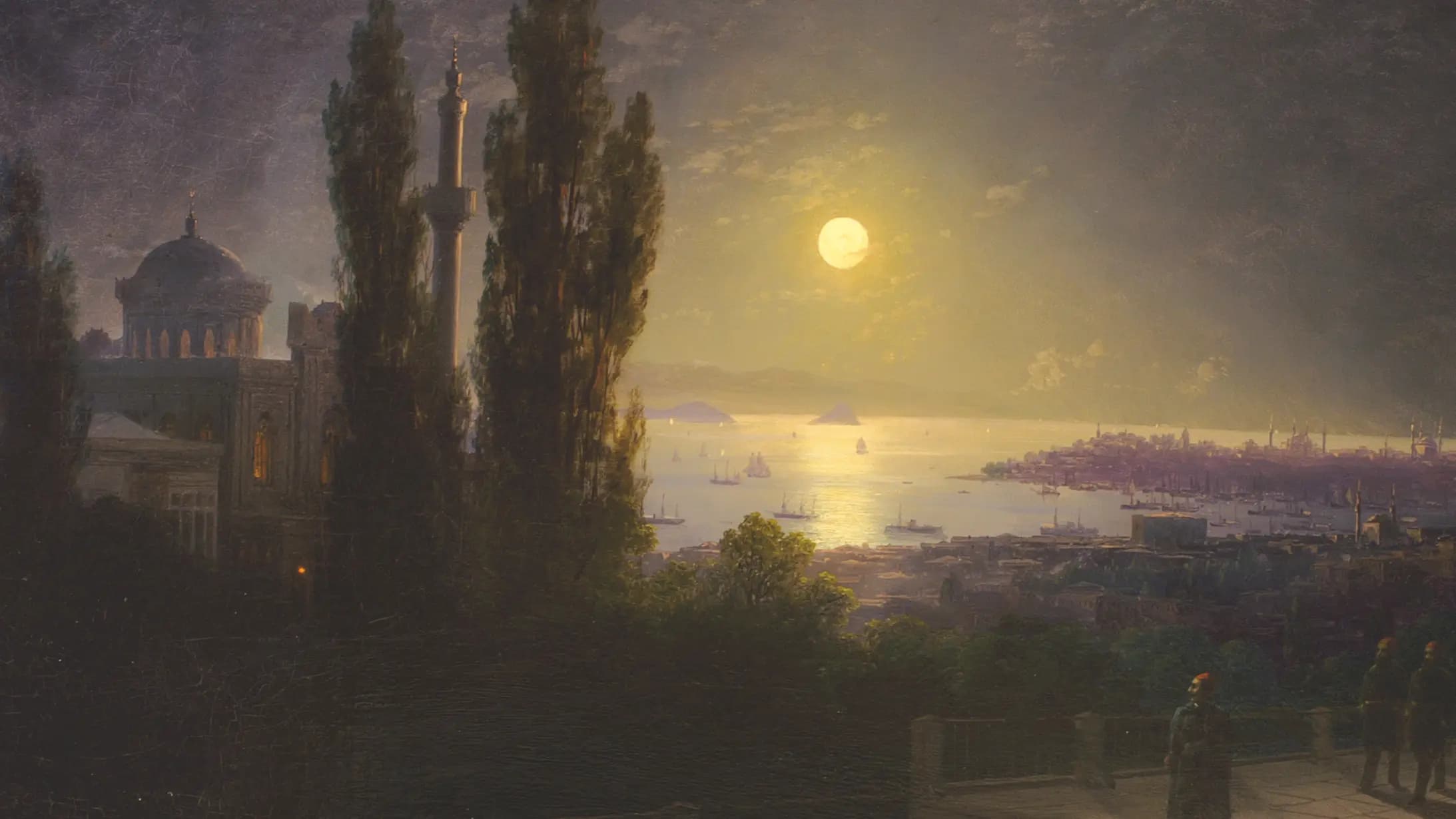 „Bosporuse väin öösel“, landscape painting by Ivan Aivazovsky.