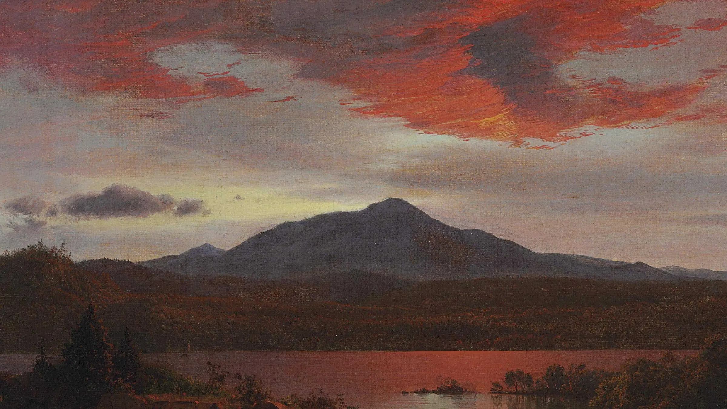 Frederic Ewin Church - Twlight, landscape painting by Frederic Edwin Church (1863).