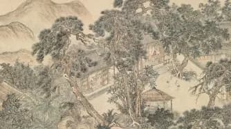 Hall of Lofty Pines, landscape painting by Wang Hui (1703).