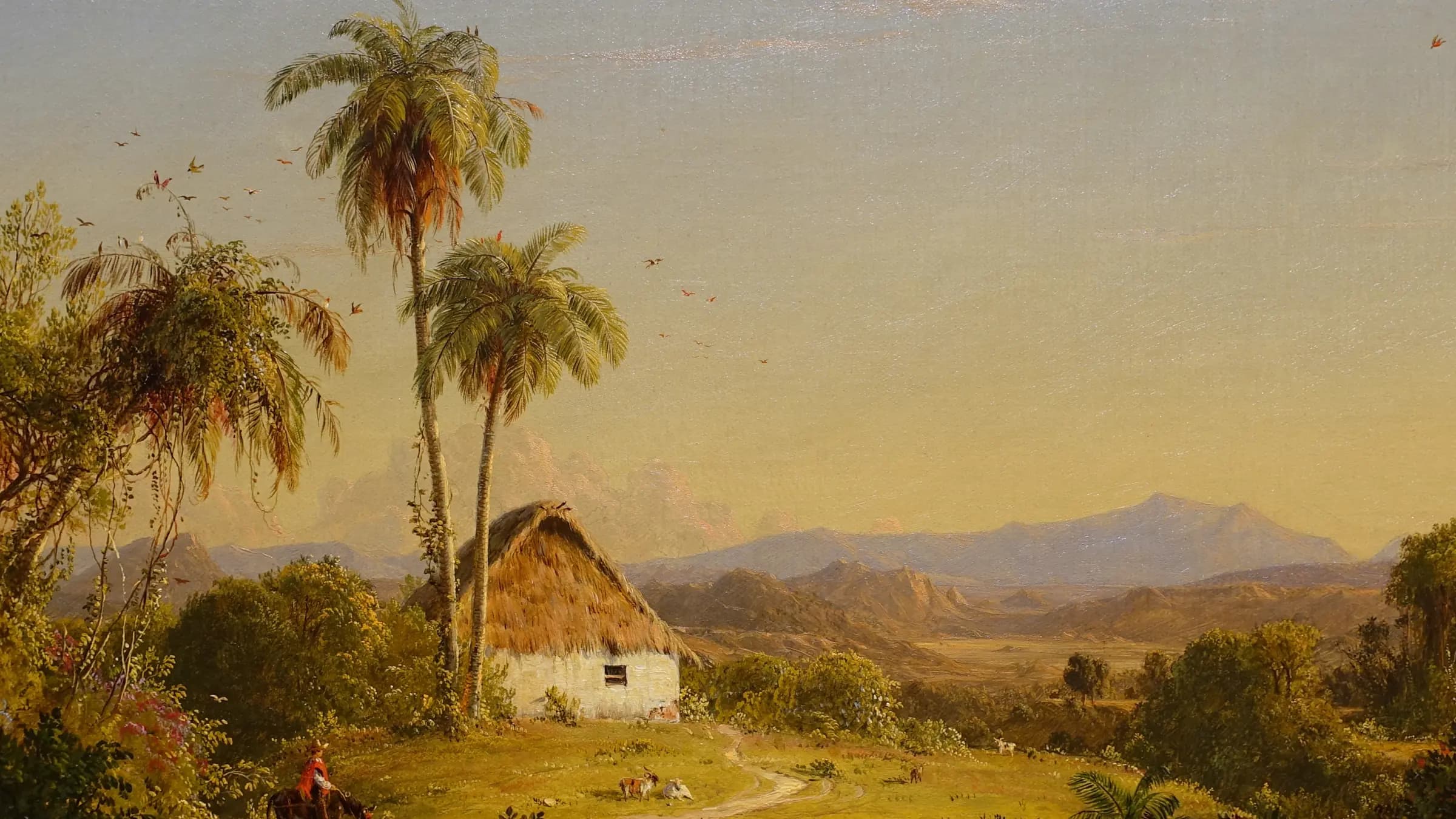 South American Landscape, by Frederic Edwin Church, 1856, oil on canvas - Currier Museum of Art - Manchester, NH - DSC07493, landscape painting by Frederic.