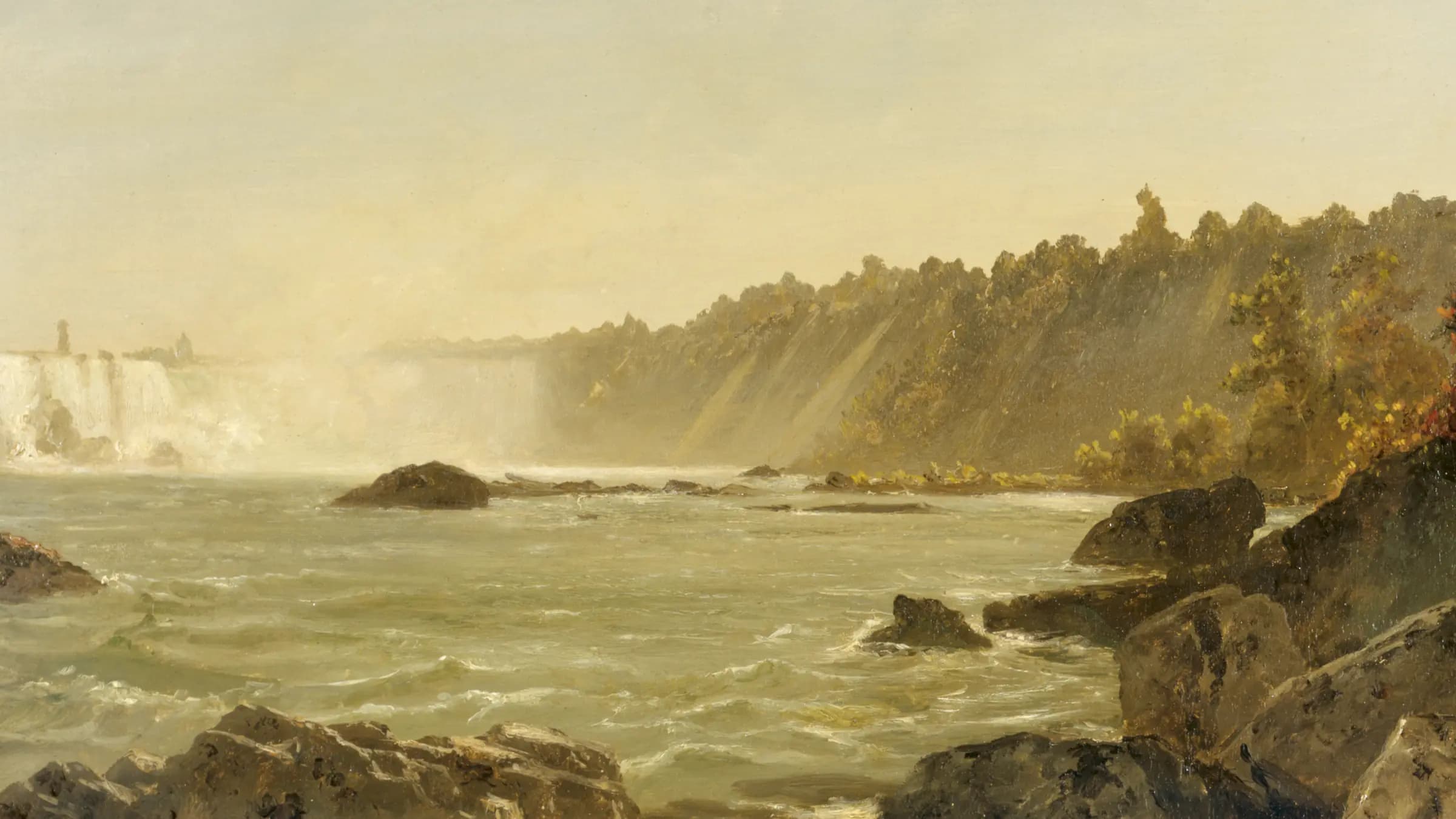 View of Niagara Falls, landscape painting by John Frederick Kensett (1846).