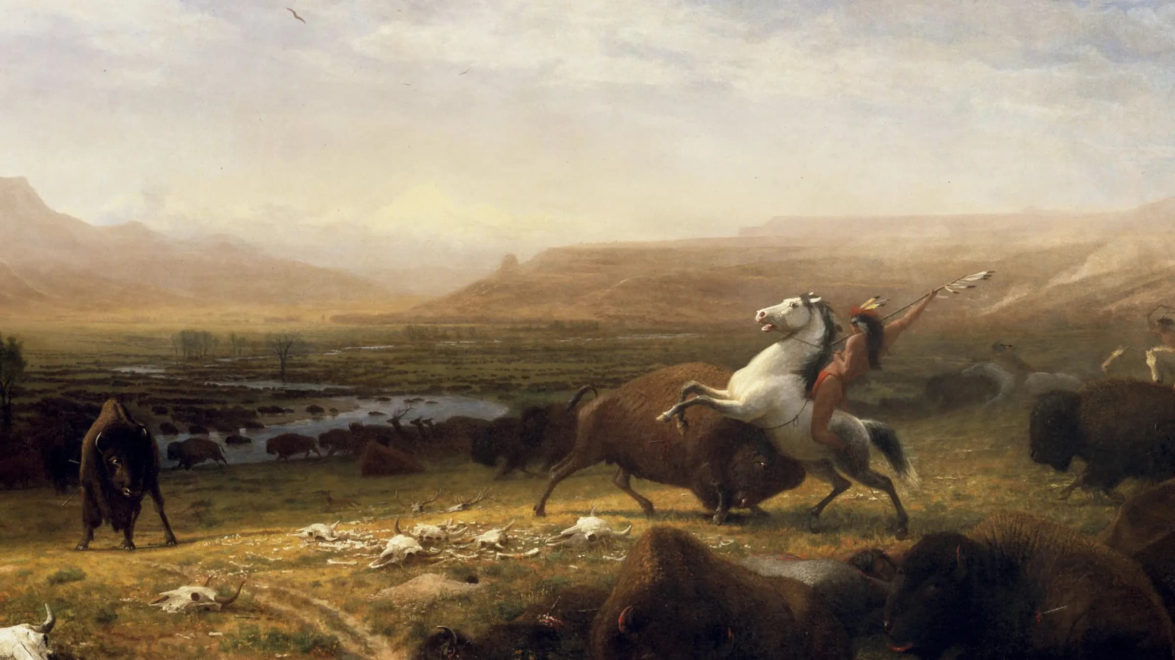 The Last of the Buffalo, landscape painting by Albert Bierstadt (1888).