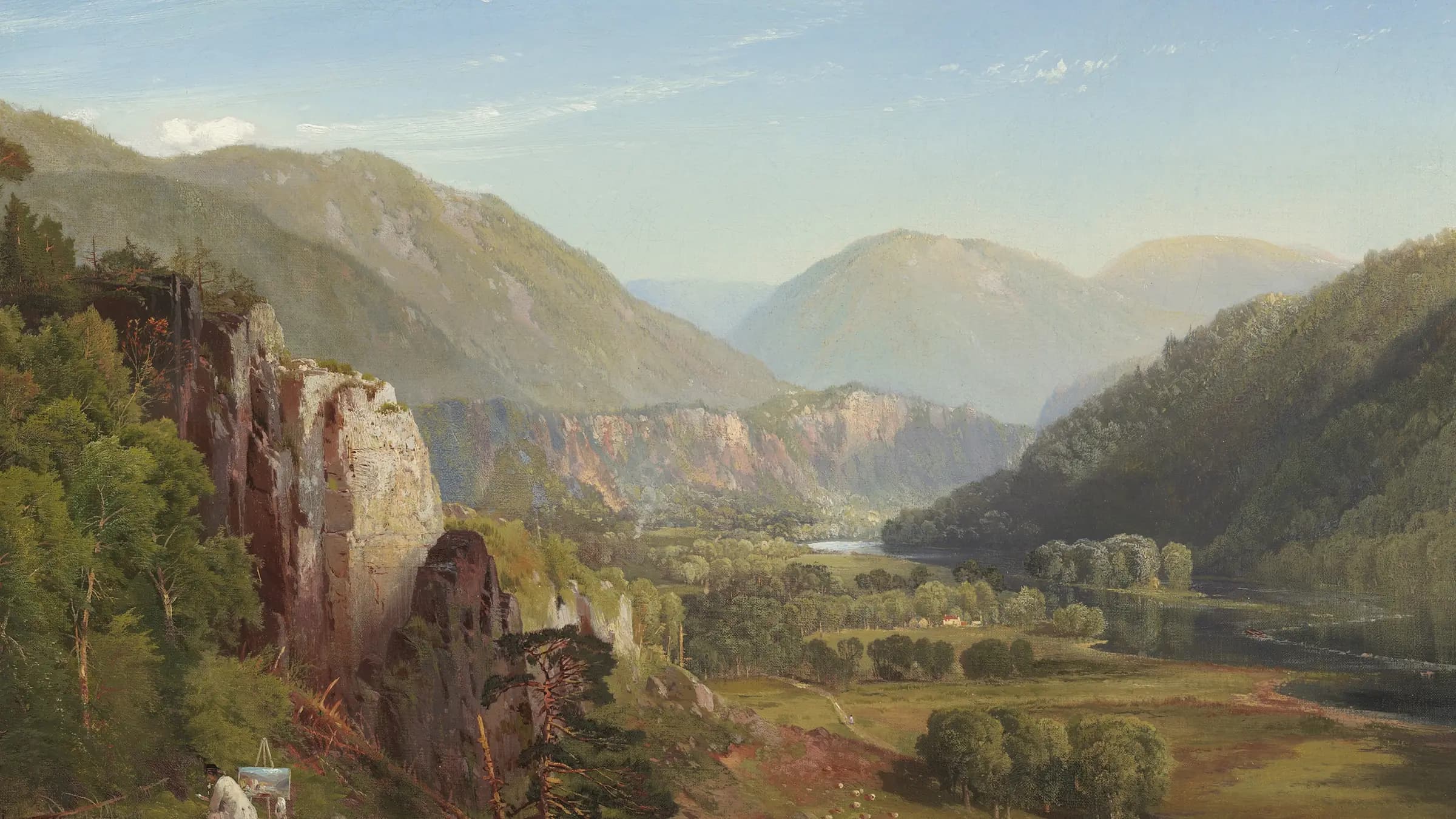 The Juniata, Evening, landscape painting by Thomas Moran (1864).