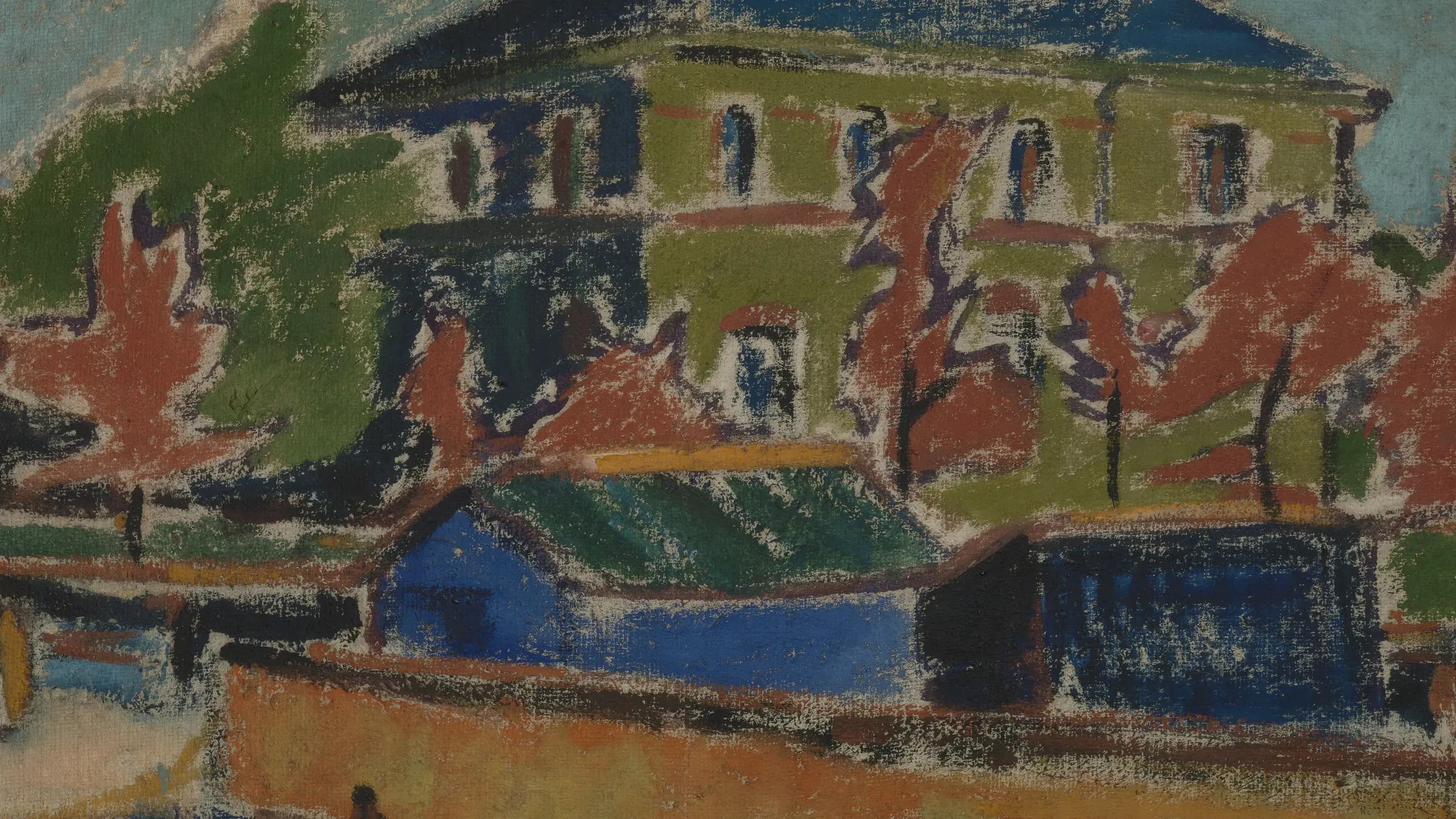 Villa in Dresden, landscape painting by Ernst Ludwig Kirchner (1910)