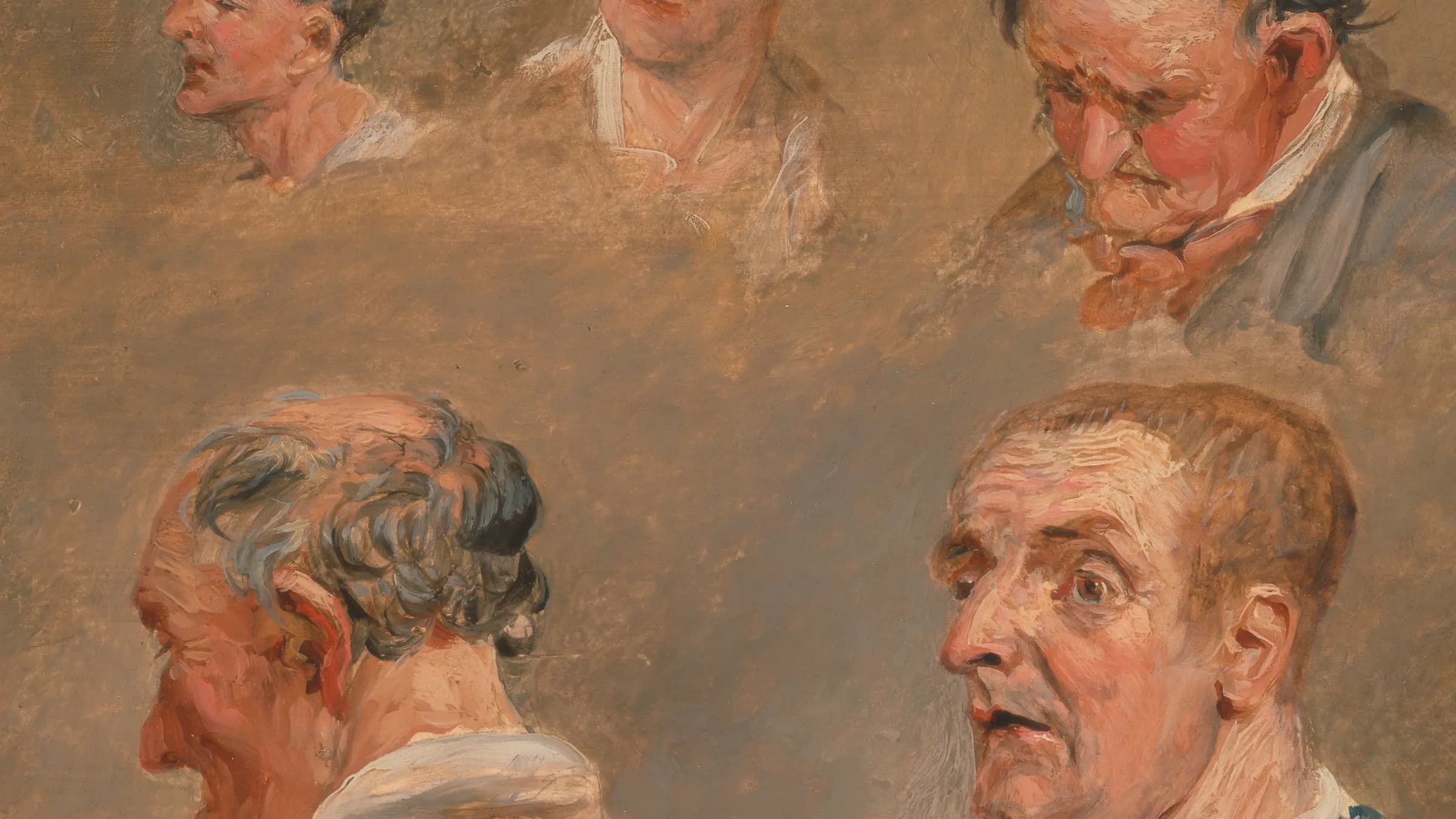 Studies of Jacky Turner and the Reverend Charles Hope's Gardener, landscape painting by James Ward (1800)