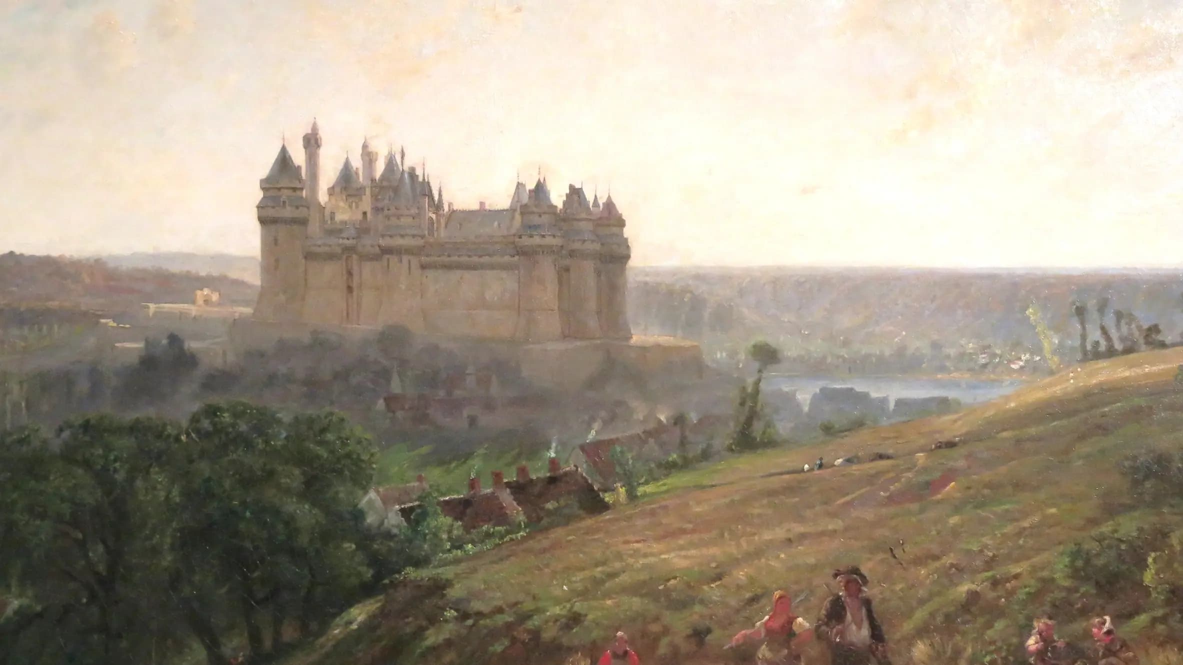 Château de Pierrefonds restauré par Viollet-le-Duc, landscape painting by Paul Huet.