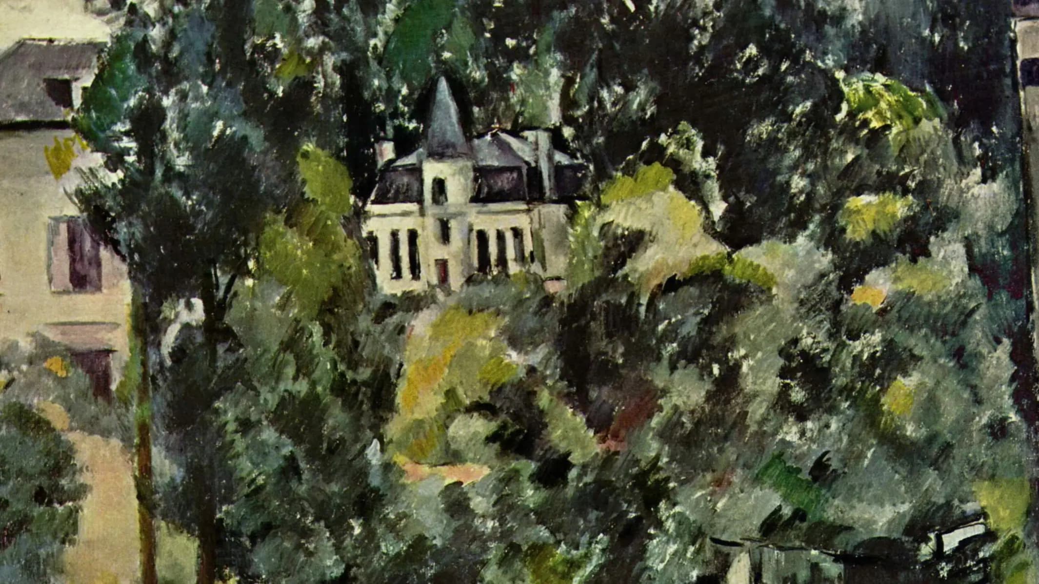 Château des environs de Paris, landscape painting by Paul Cézanne (1888).