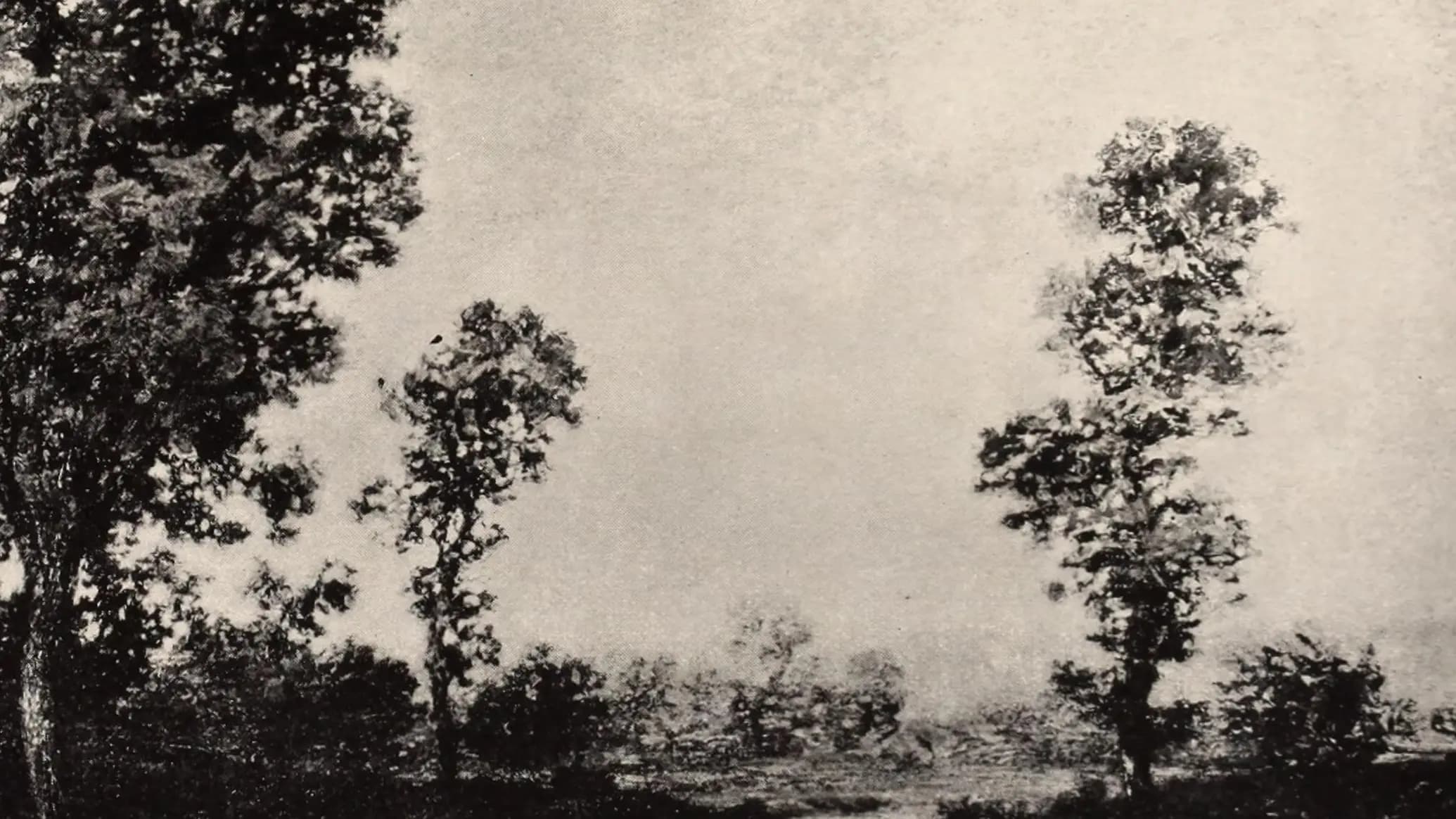 Landscape painting by Ralph Albert Blakelock, from the Catholina Lambert Collection catalogue (1916).