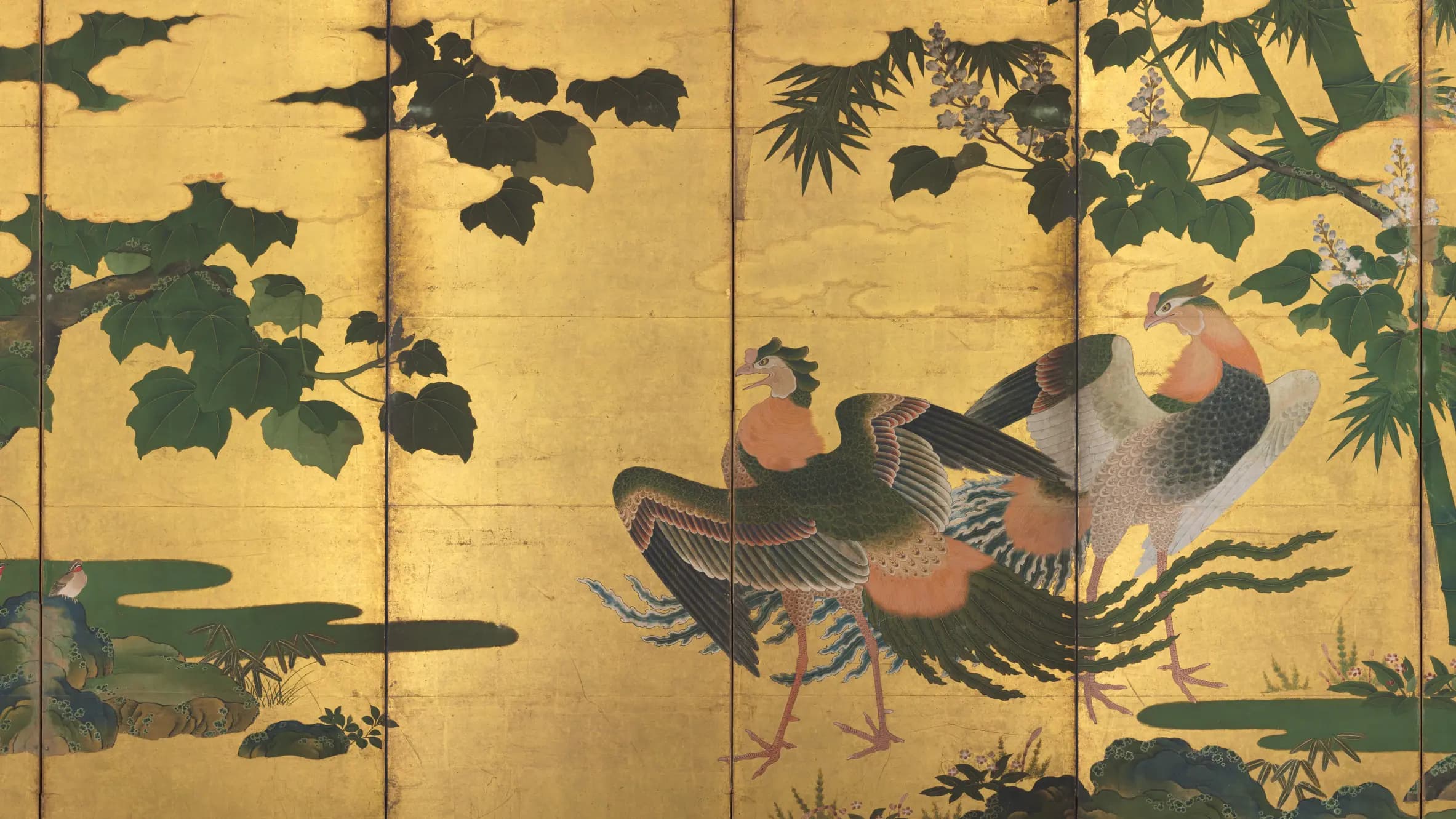 Phoenixes and Paulownia, landscape painting by Tosa Mitsuyoshi (1580).