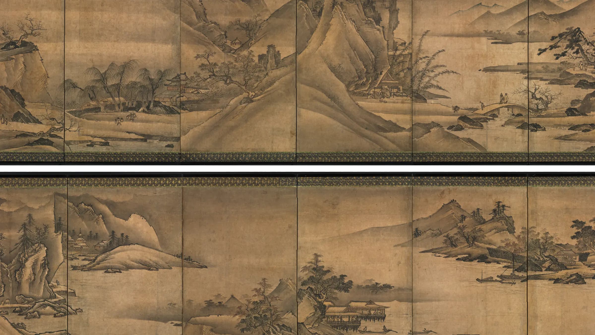 Landscape of the Four Seasons, landscape painting by Yi Sumun (1450).