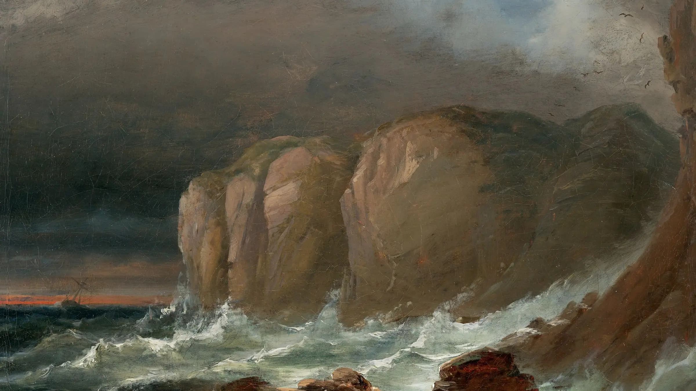 Cliffs by the Coast of Northern Norway, landscape painting by Peder Balke (1840).