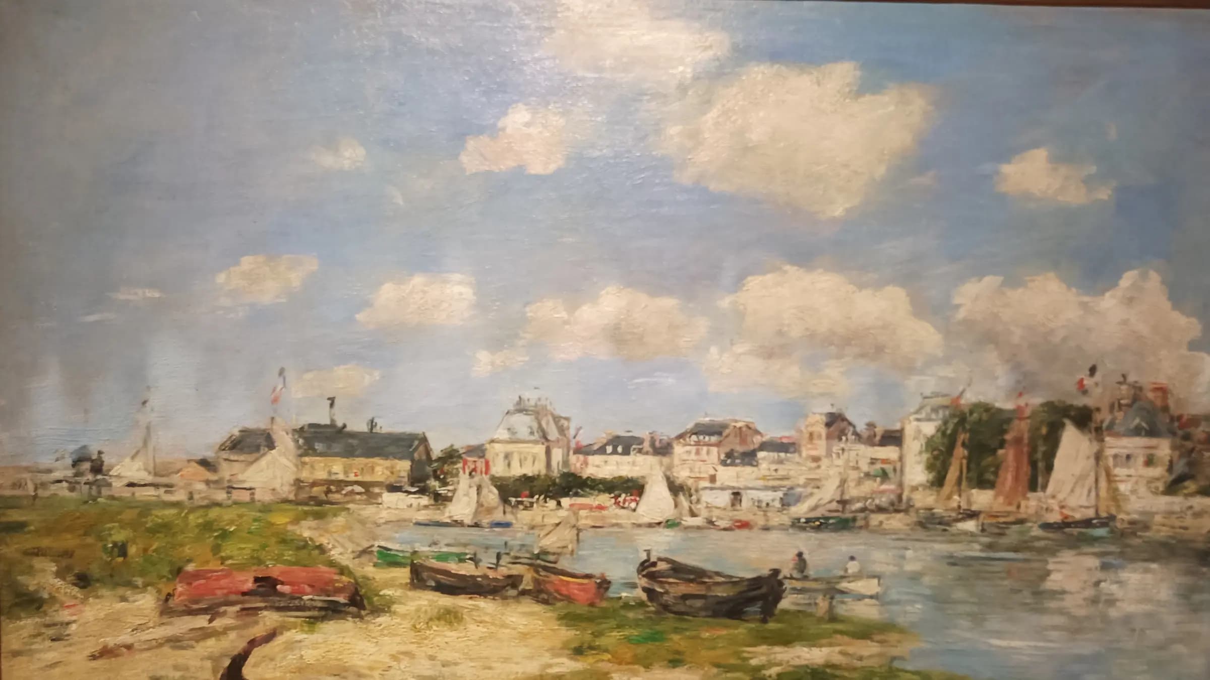 Trouville, le port, landscape painting by Eugène Boudin (1885).