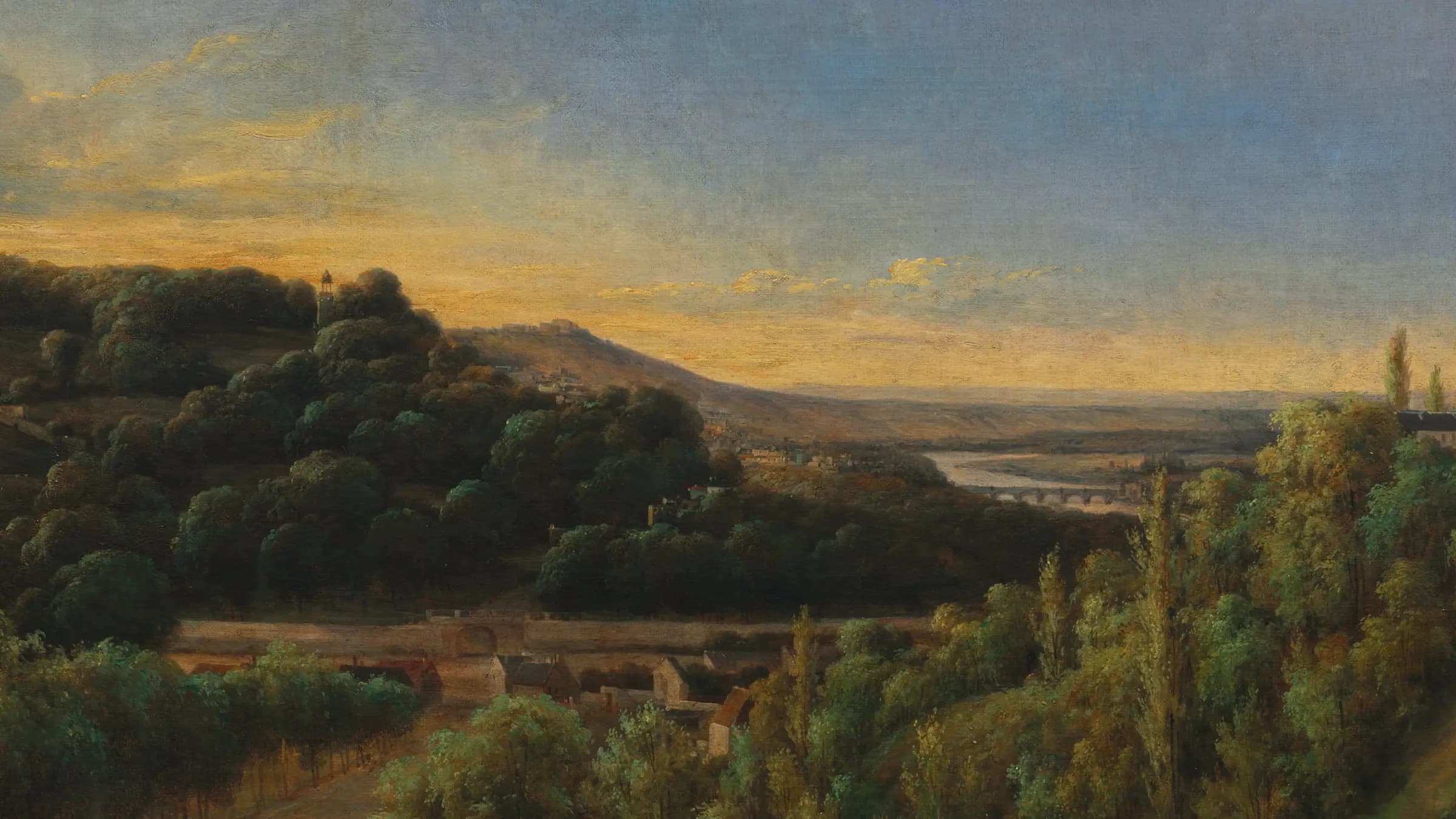 View of Saint-Cloud, Near the Seine, landscape painting by Alexandre Pau de St. Martin (1809).