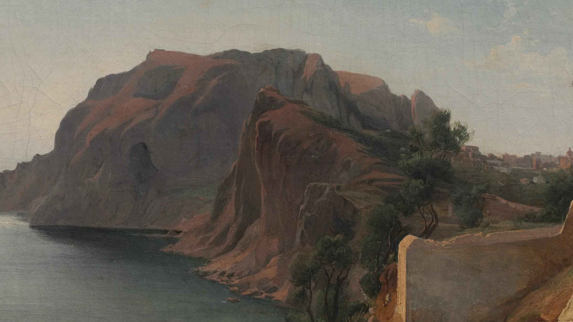 Capri, landscape painting by Jean Achille Benouville (1840).