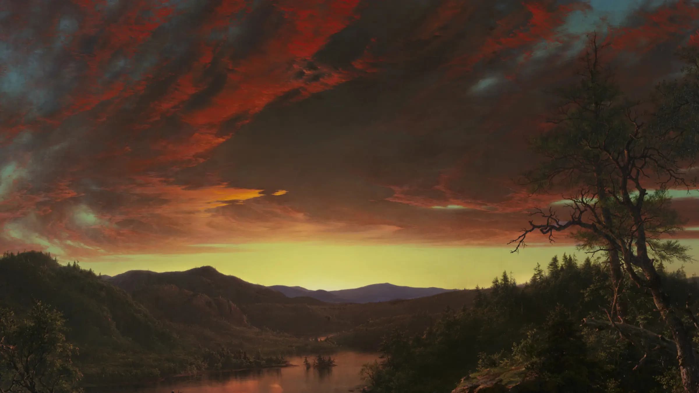 Twilight in the Wilderness, landscape painting by Frederic Edwin Church (1860).