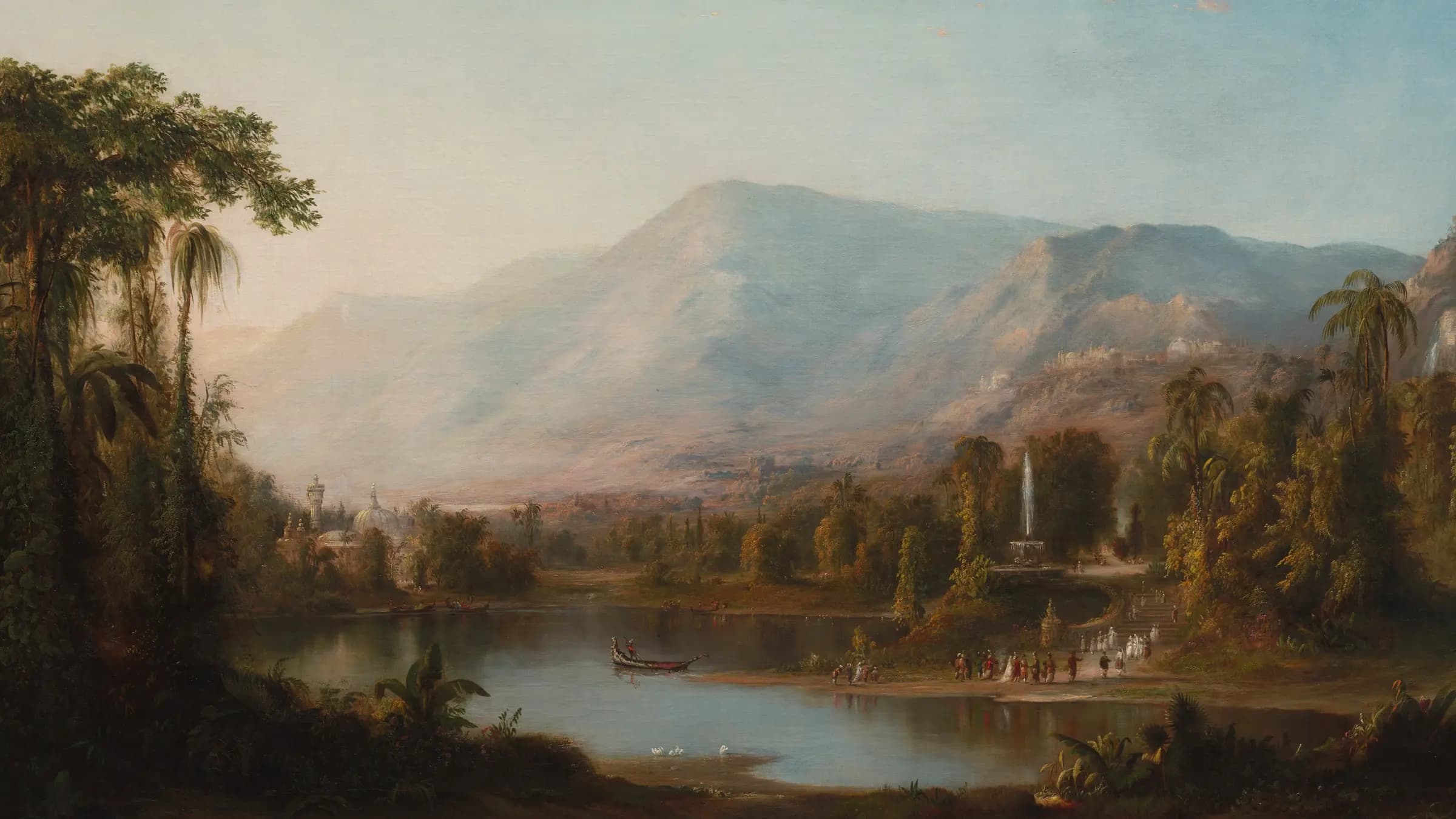 Vale of Kashmir, landscape painting by Robert S. Duncanson (1867).