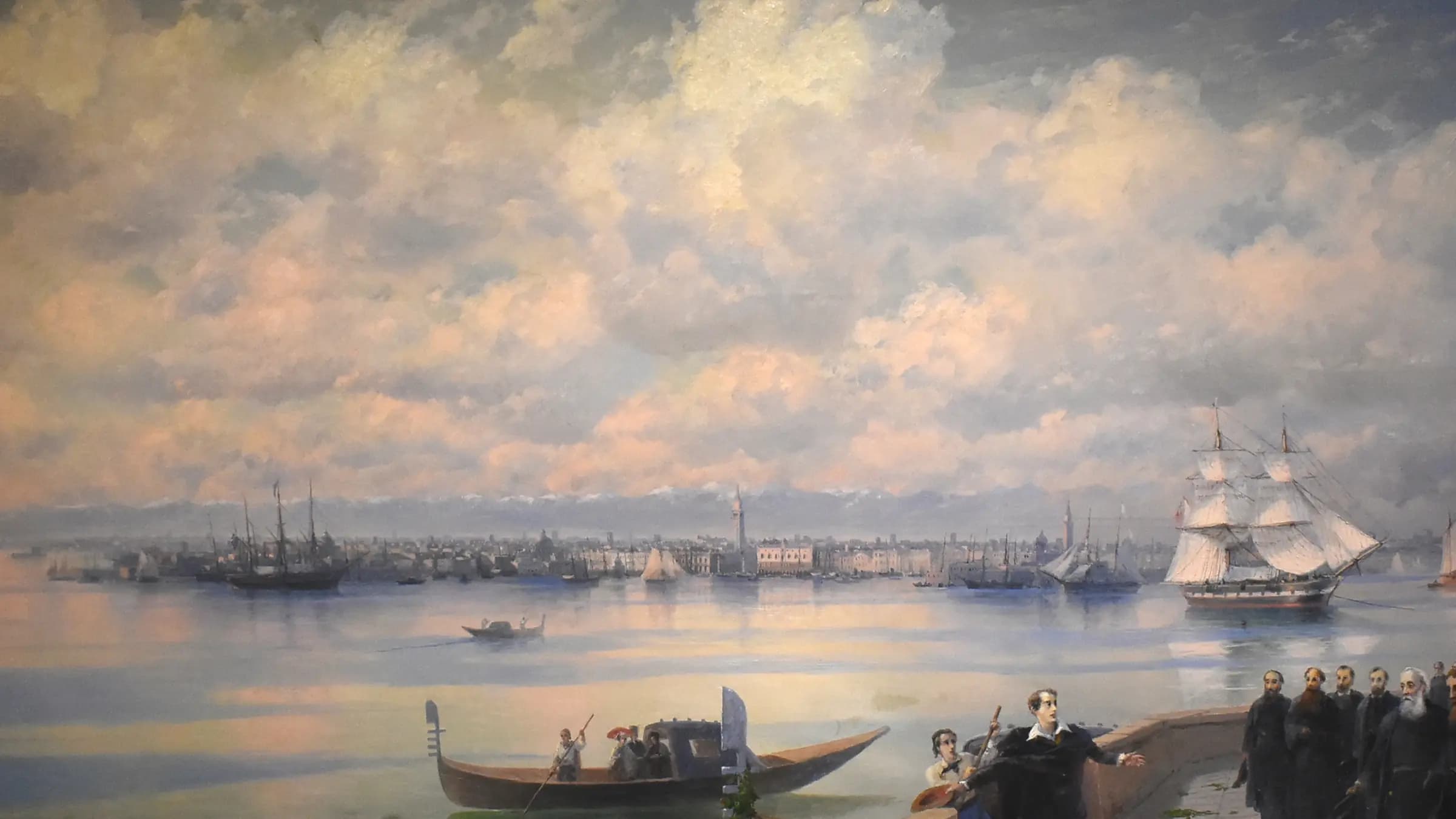 Byron's visit to the Mekhitarists on San Lazzaro, landscape painting by Ivan Aivazovsky (1899).